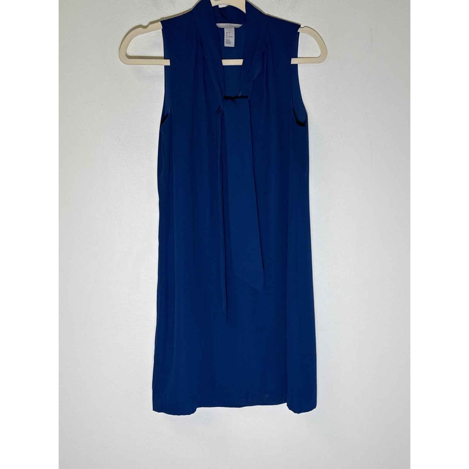 H&M Navy Blue Sleeveless Knee Length Shift Dress Sz 2