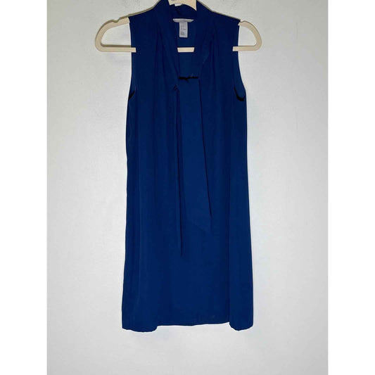 H&M Navy Blue Sleeveless Knee Length Shift Dress Sz 2