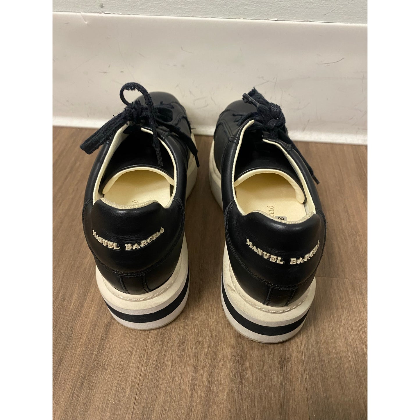 Manuel Barcelo Black Platform Sneakers Sz 40 (9.5)