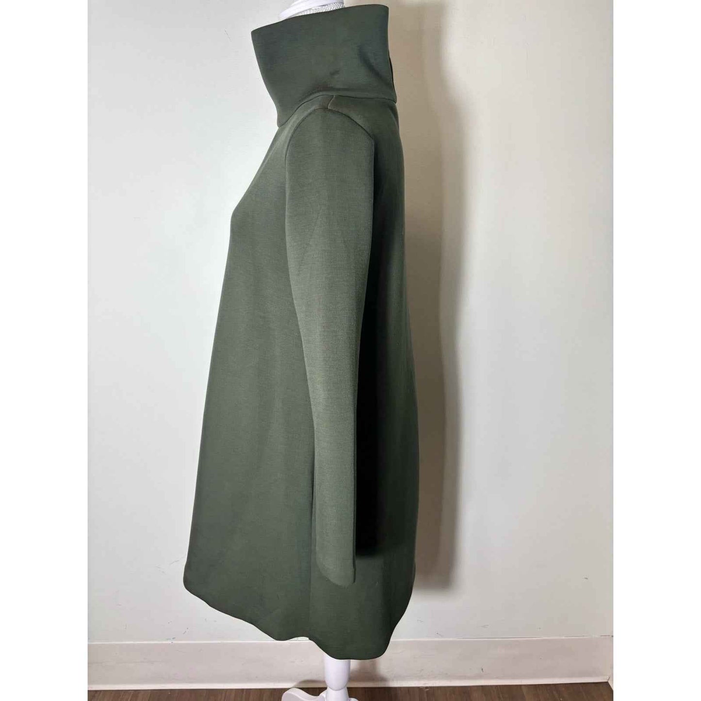 Amanda Uprichard Dark Green Long Sleeve Mock Neck Knee Length Dress Sz S