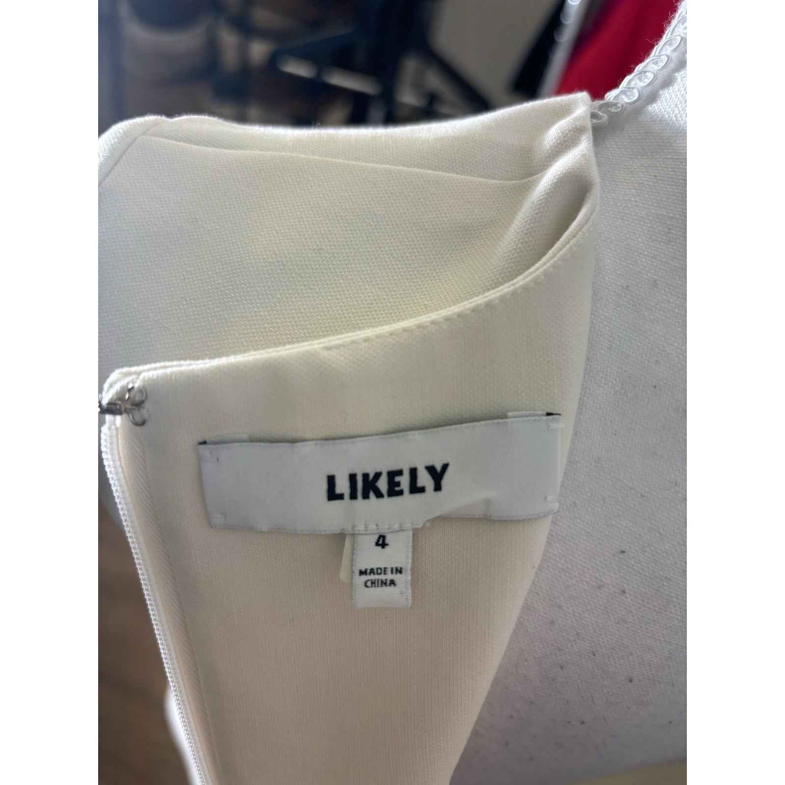 Likely White Mini bodycon Dresss Sz 4