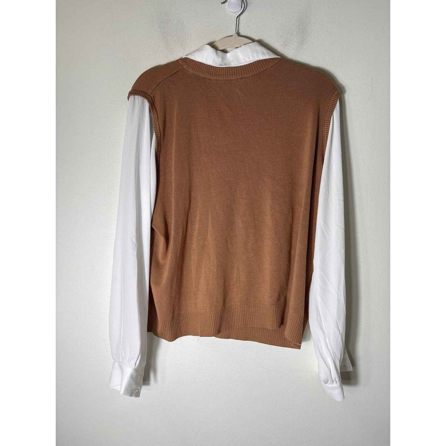 Adrianna Papell Mixed Media Cardigan with Pearl Buttons Sz XL