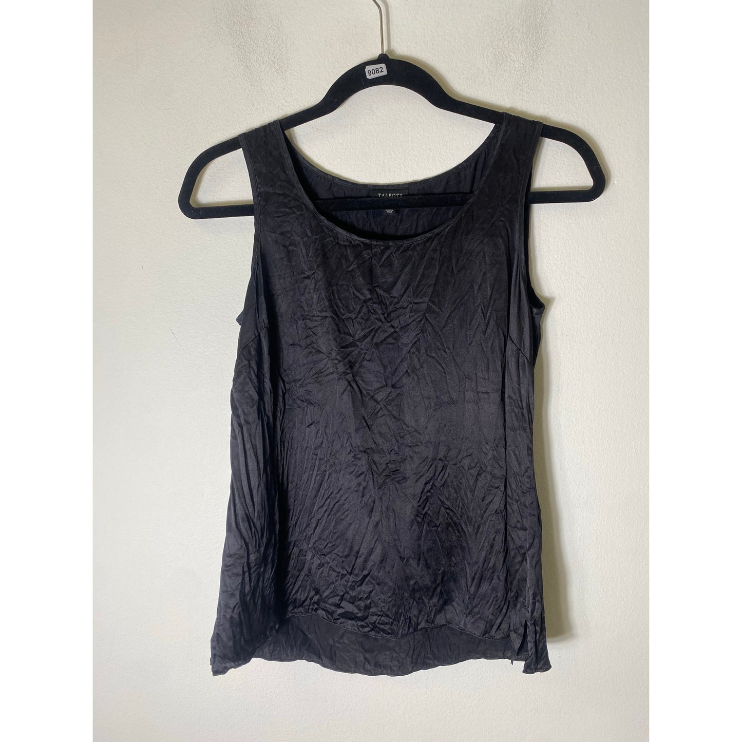 Talbots Black Crinkle Tank sz 2