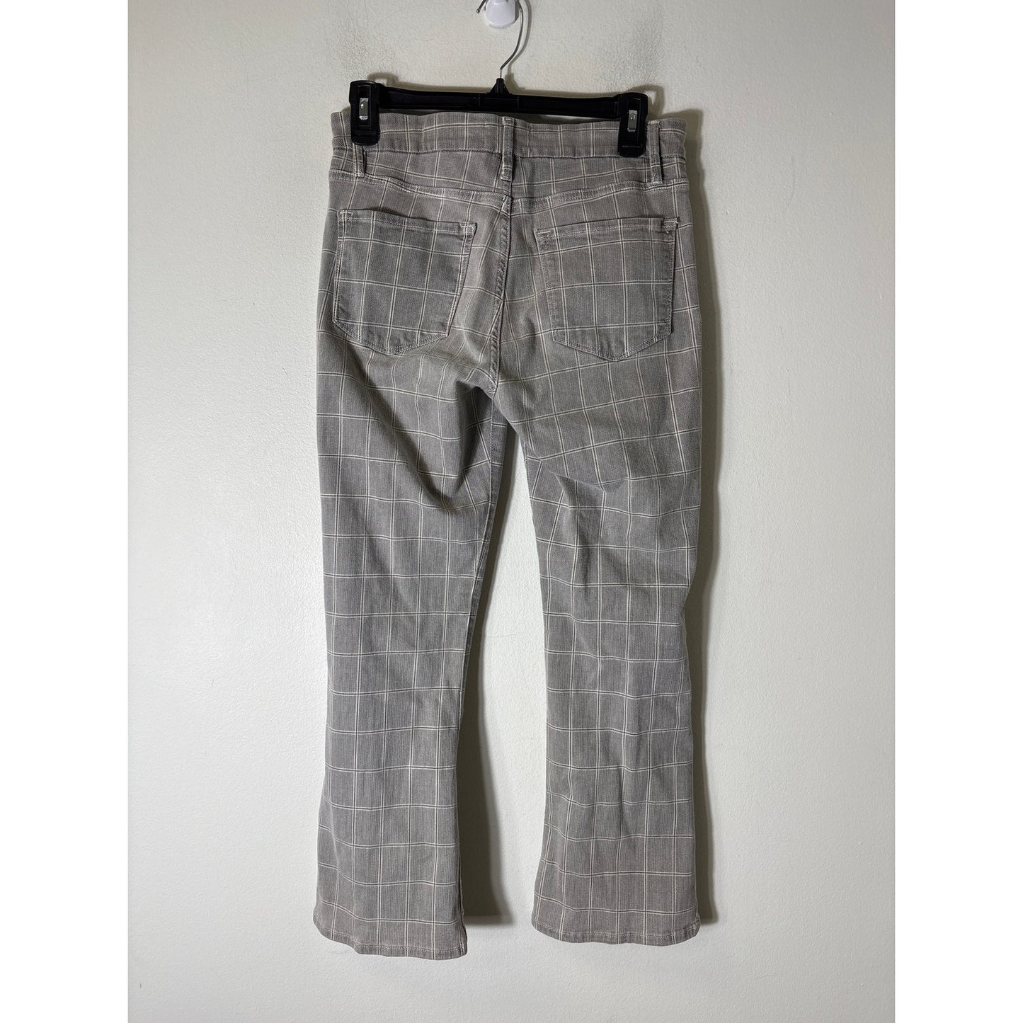 FRAME Gray Plaid "Le Crop Mini Boot" Cotton Jeans Style Pants Sz 28