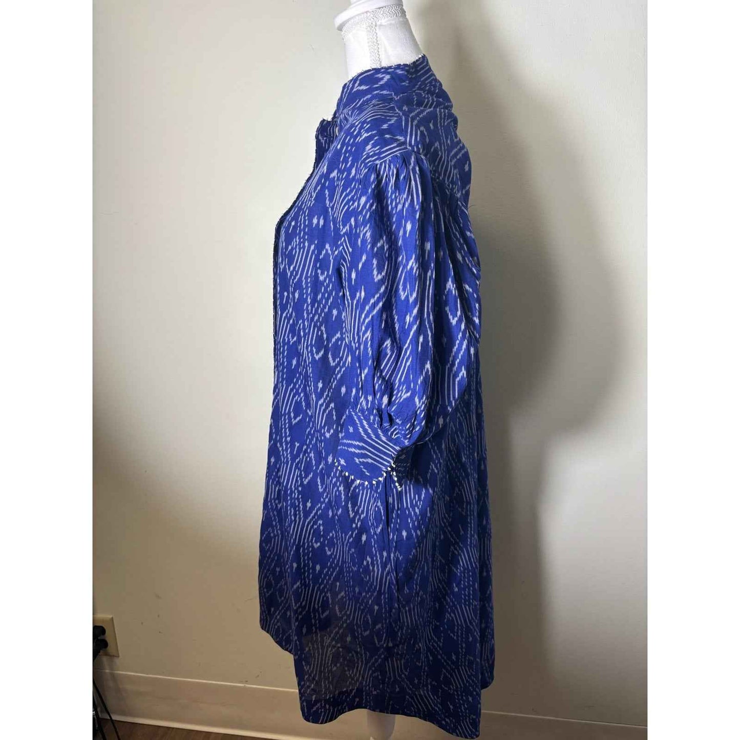 NWT Seema Kahai Ikat Cobalt Blue Dress Sz XL