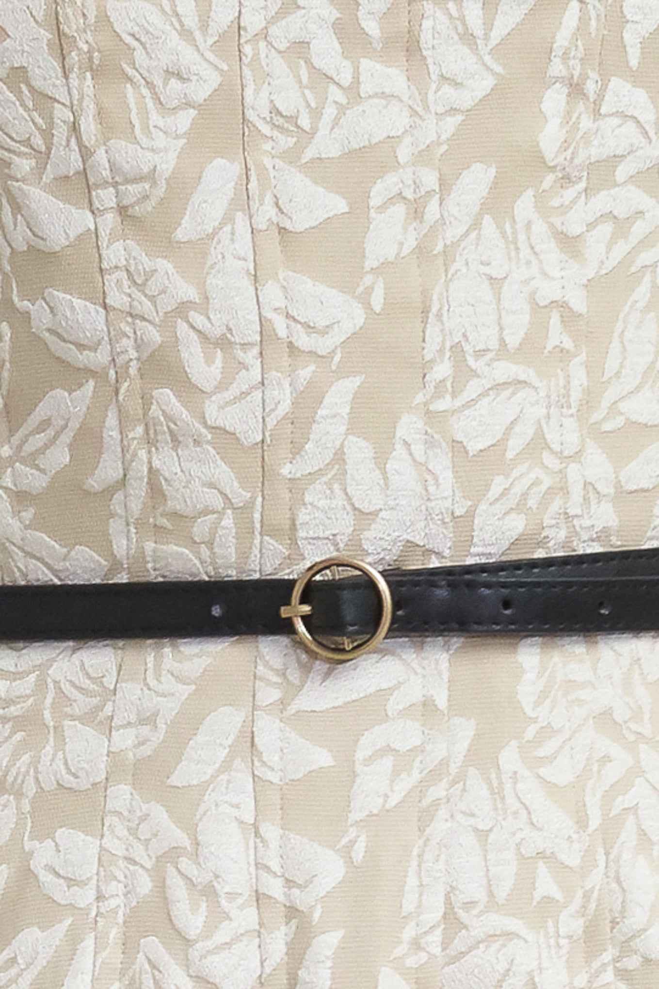 WHISPER LEAF WOVEN MIDI DRESS