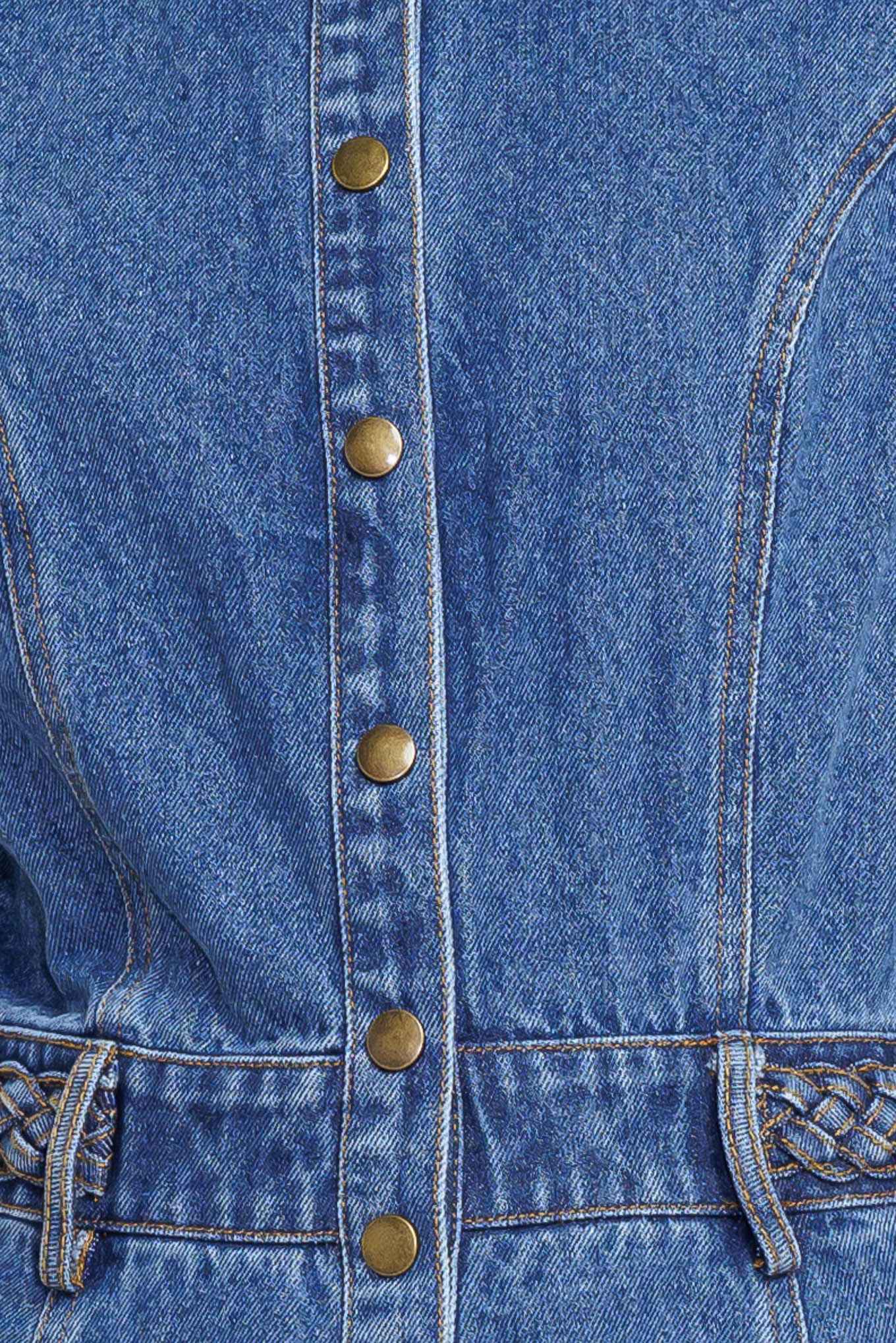 HIDDEN SMILE DENIM MIDI RESS