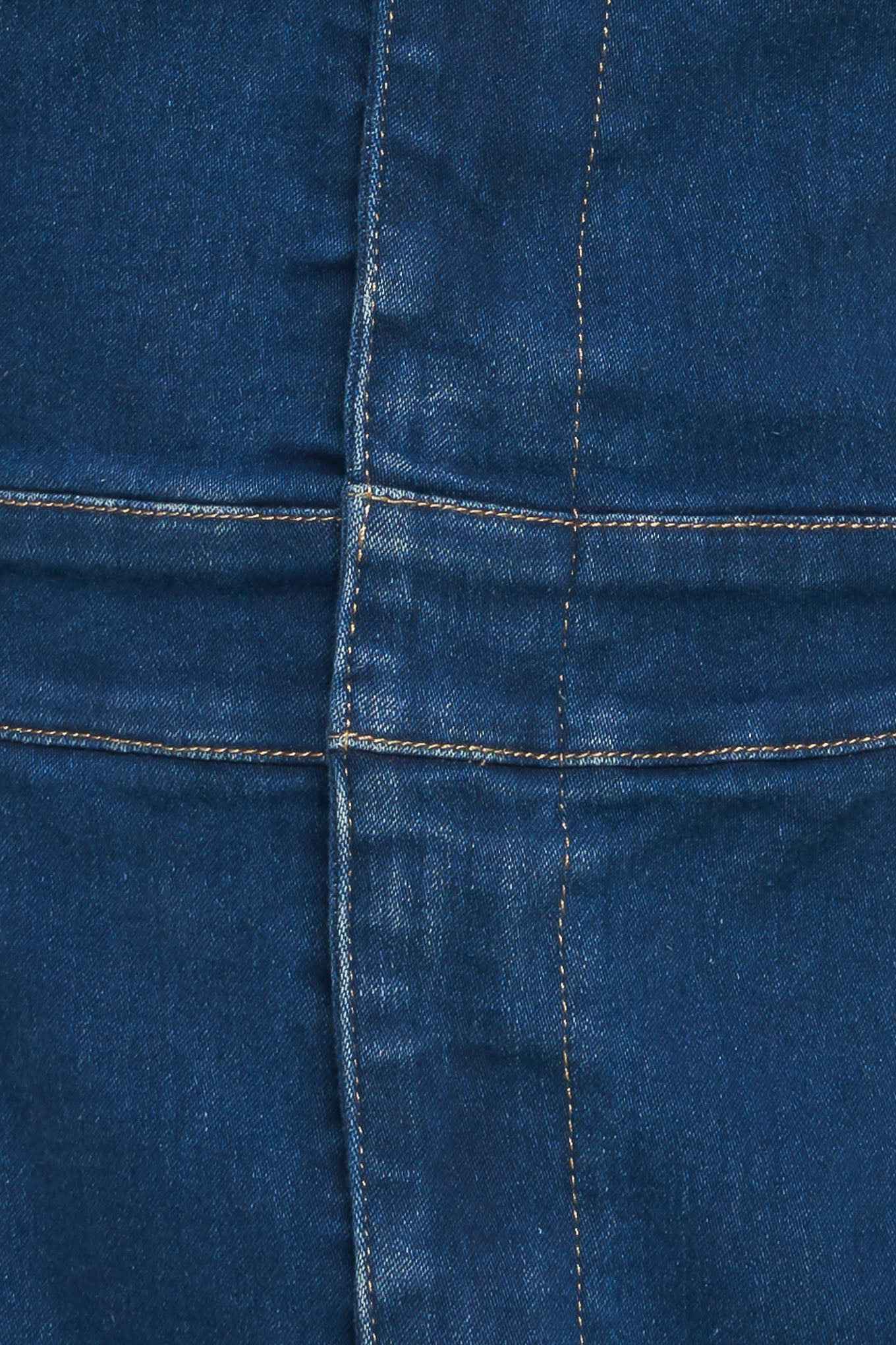 MIDNIGHT DARK INDIGO DENIM MIDI DRESS