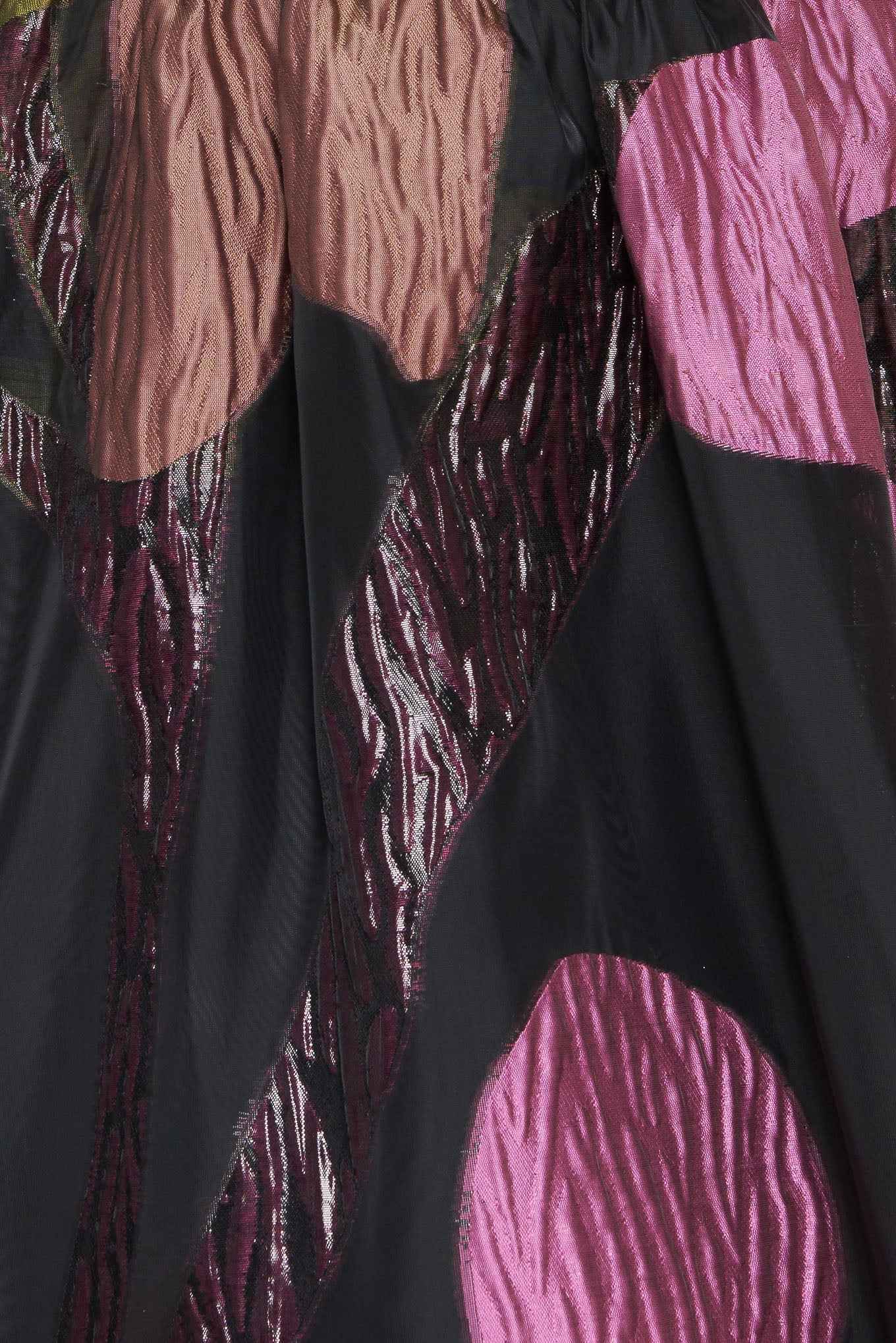 ABSTRACT ROSE WOVEN MIDI DRESS