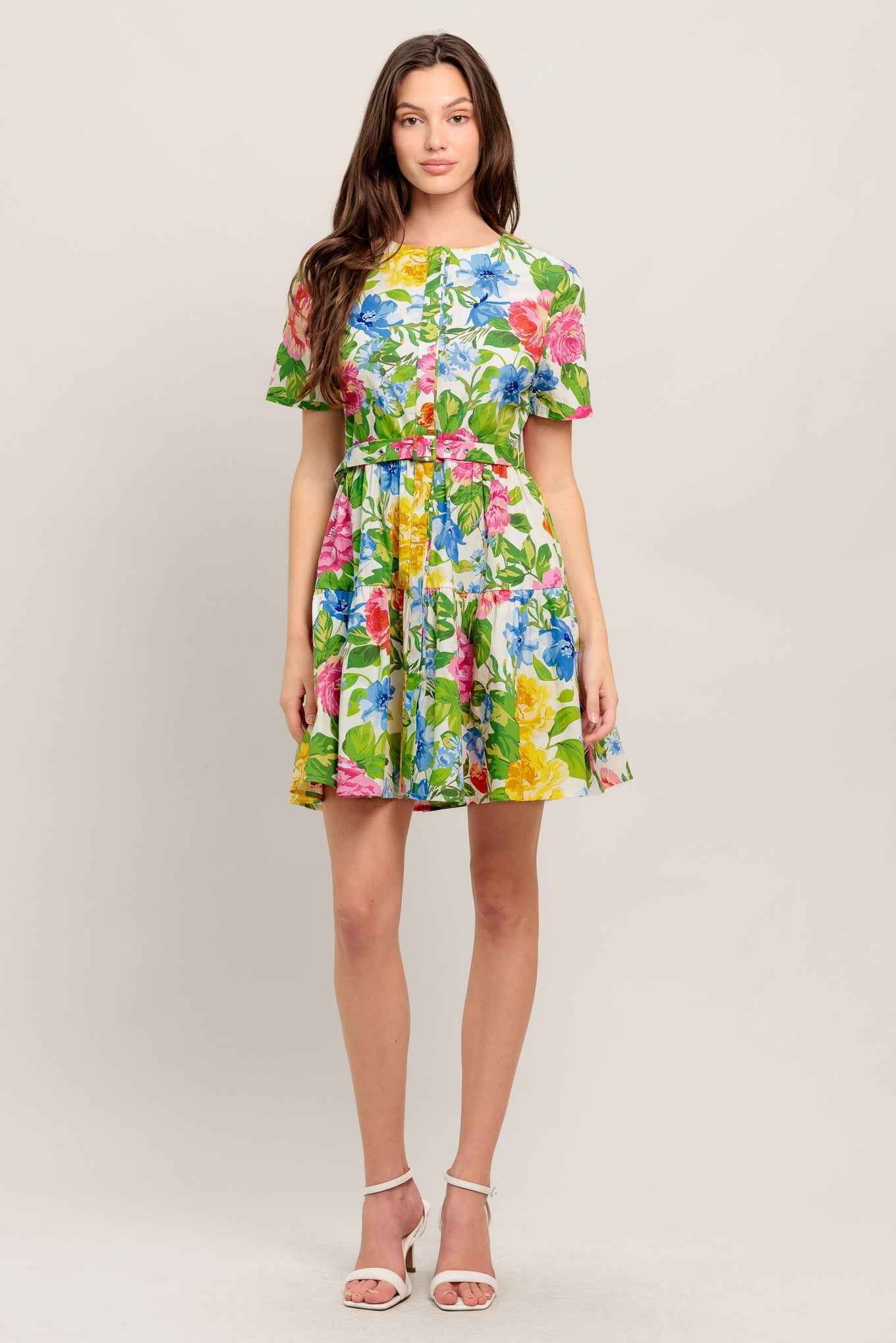 SUNSHINE IN FULL BLOOM WOVEN MINI DRESS