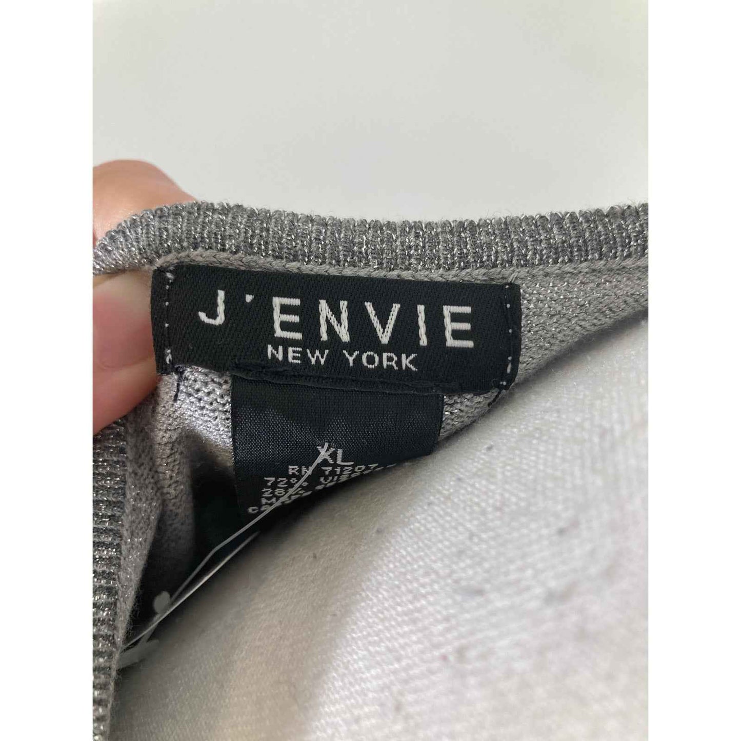 NWOT J'Envie NY Silver Long Sleeve Special Occasion Top Sz XL