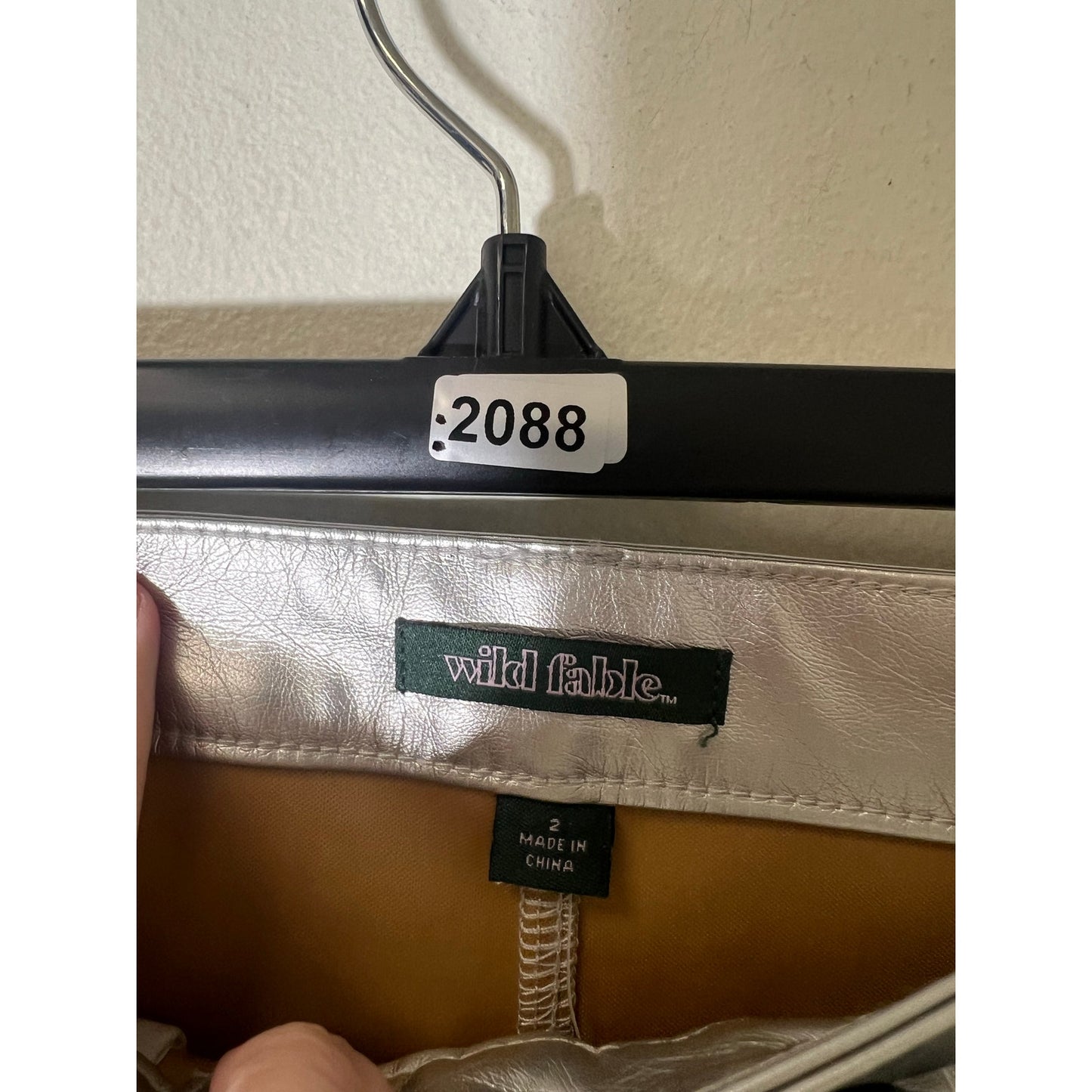 Wild Fable Faux Silver Leather Mini Skirt Sz 2