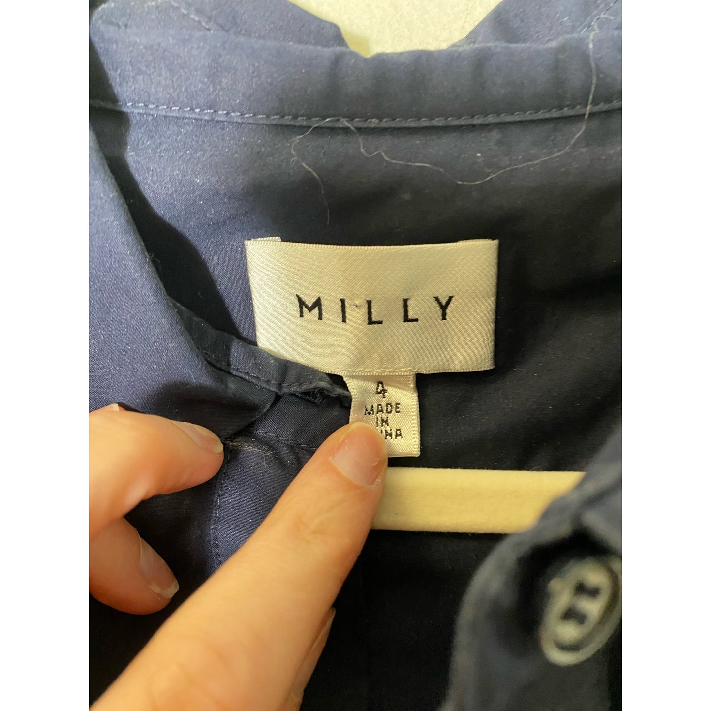 Milly Navy Blue Sleeveless Ruched Shirt Top Dress Sz 4