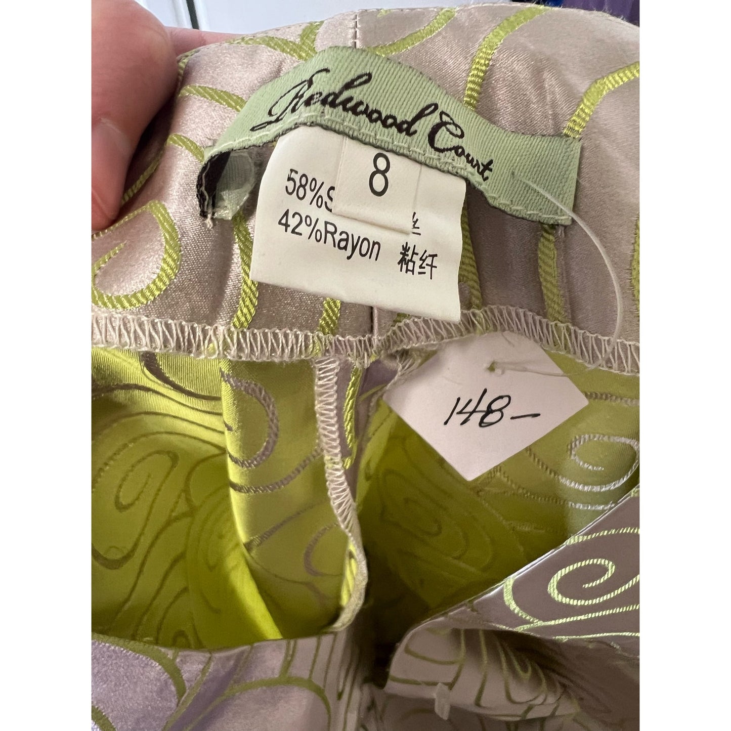 Redwood Court Beige silk pants size 8