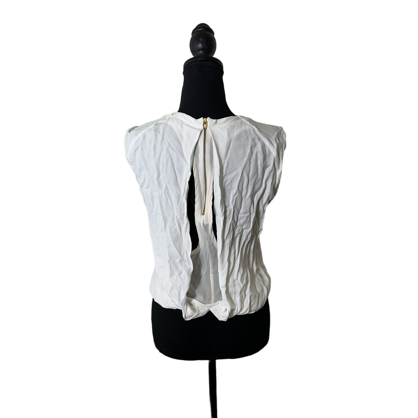 ALC White Cropped Shell With Peekaboo Back Sz 10