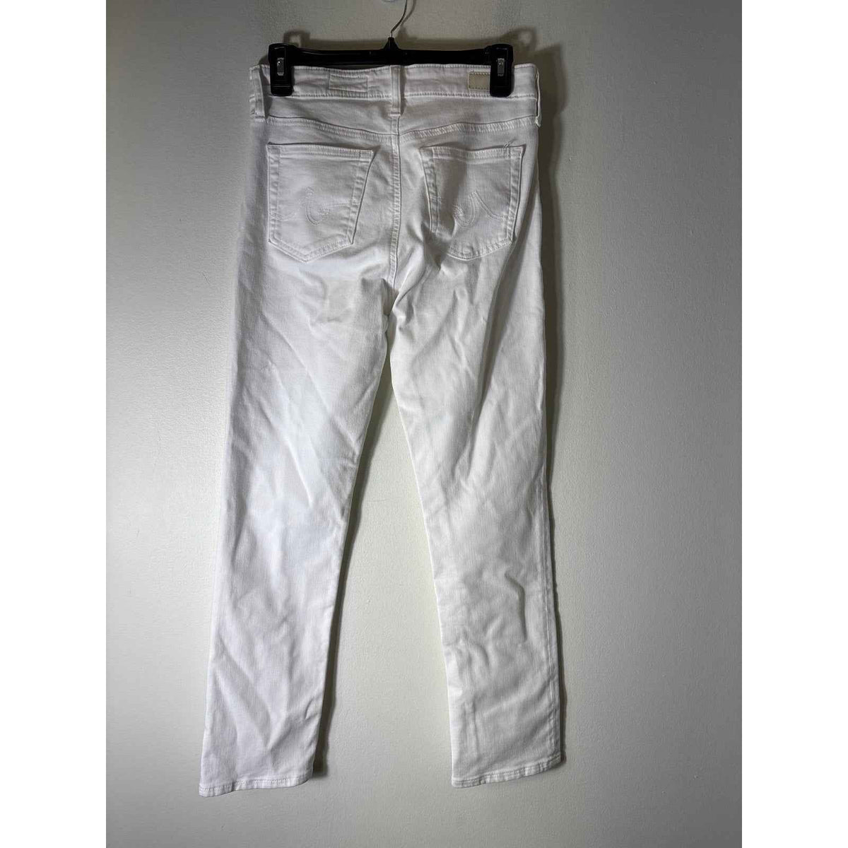 AG White "Mari Crop" High Rise Slim Straight Denim Jean Sz 27