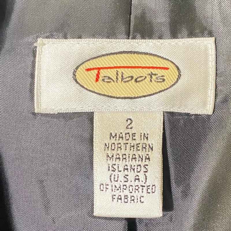 Talbots Black Mother of Pearl Buttons Two-Button Blazer Sz 2