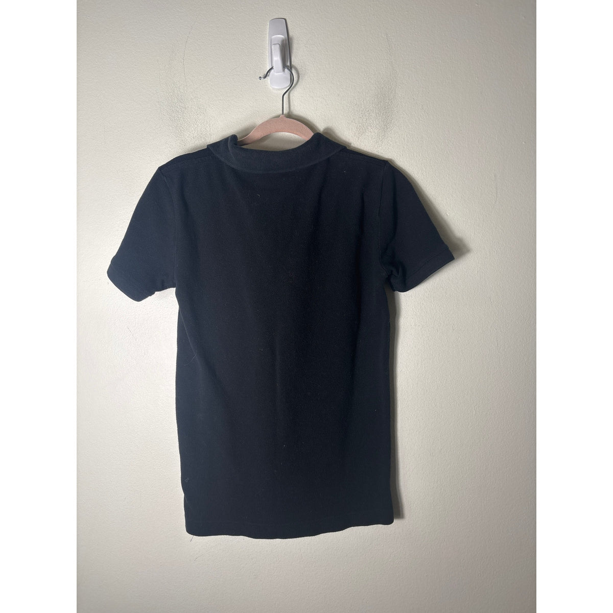 Boy's Polo Black Short Sleeve Cotton Shirt Sz 7