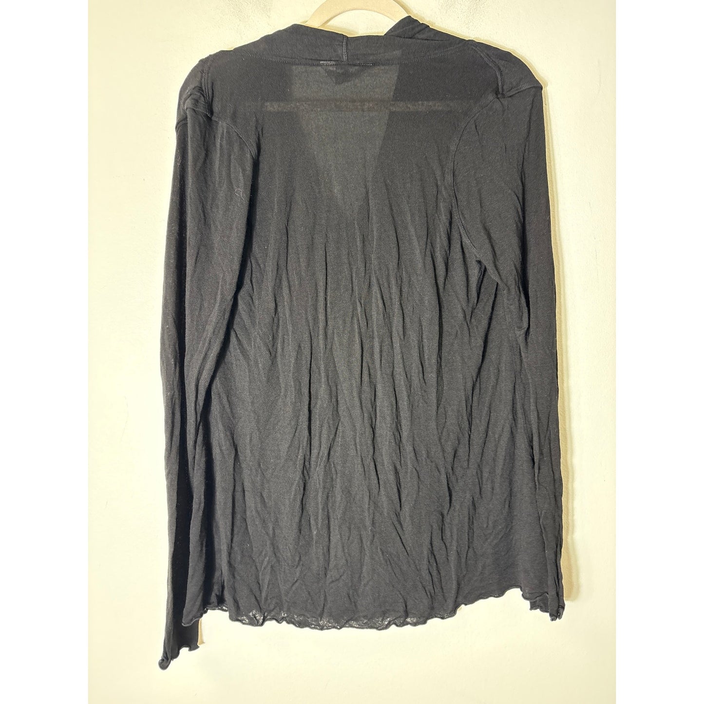 Hard Tail Black Long Sleeve Layered Wrap Athletic Top Sz L