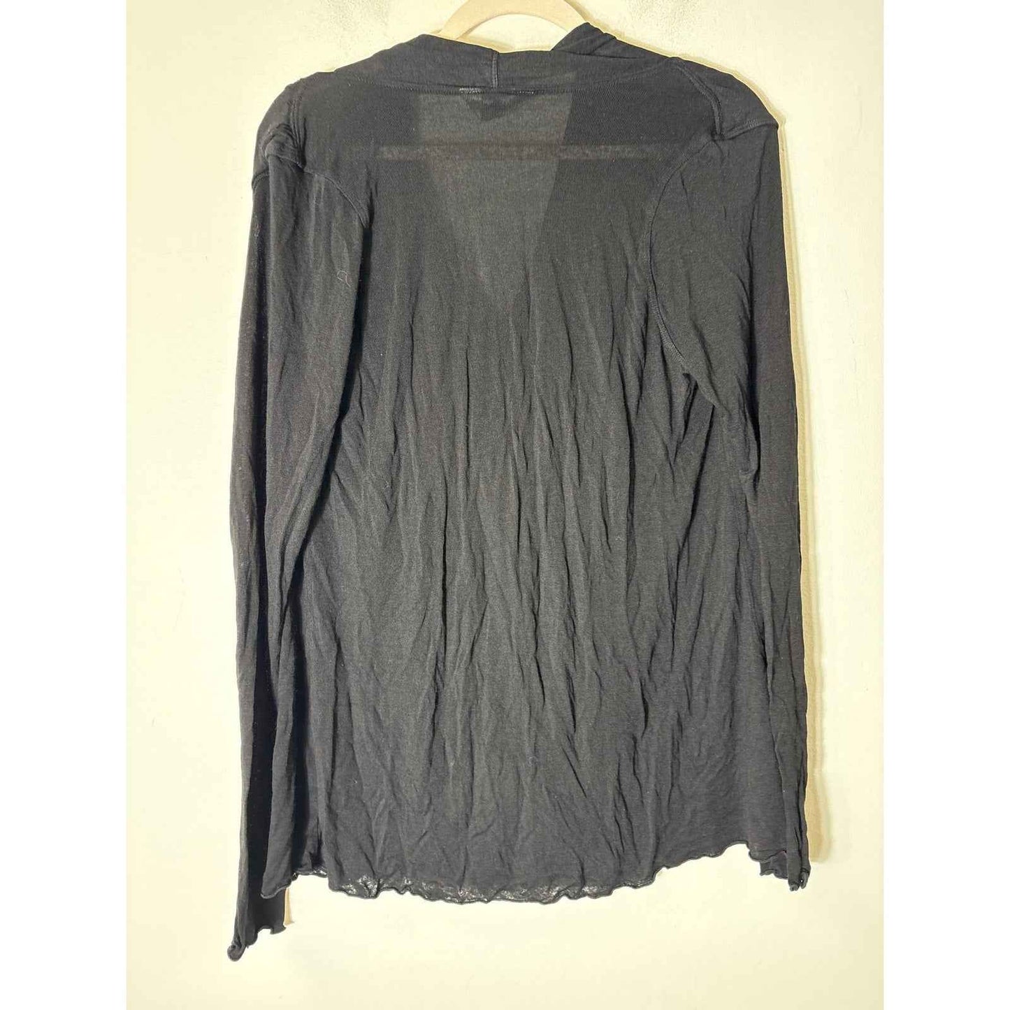 Hard Tail Black Long Sleeve Layered Wrap Athletic Top Sz L