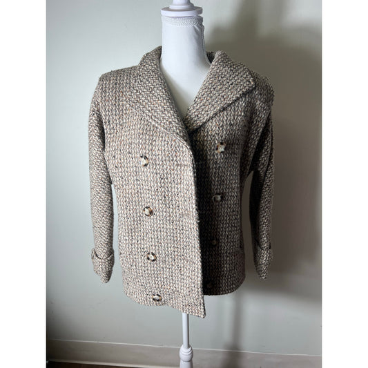 Bert Newman Brown Tweed Wool Coat Size 2  (fits like a large)