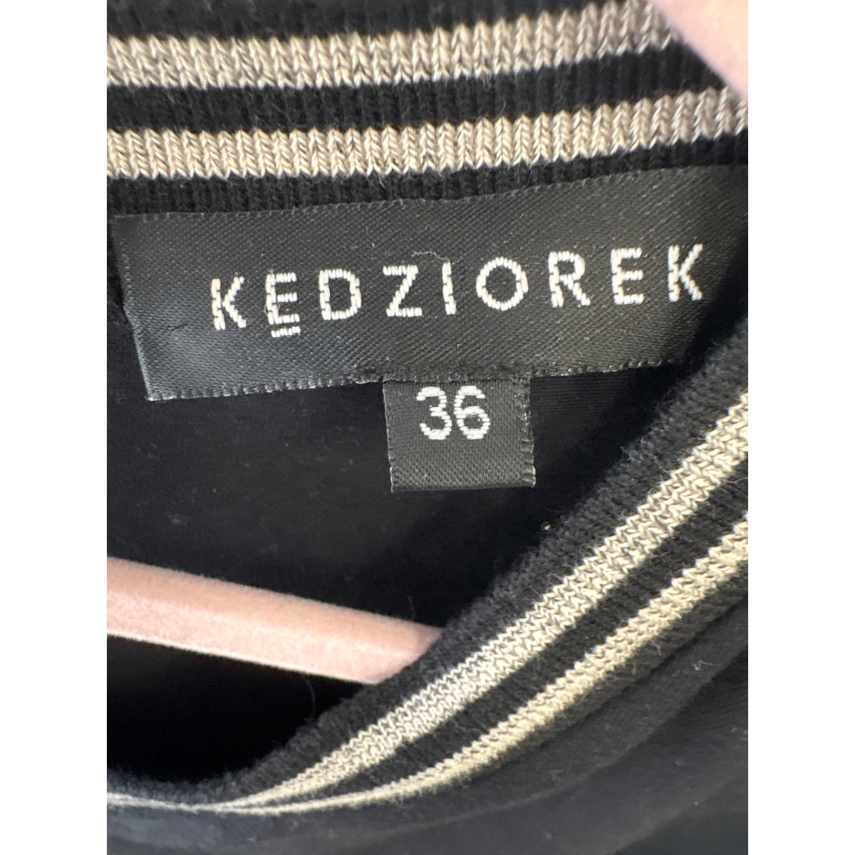 Kedziorek Black Knit Front Zip Top Sz 36