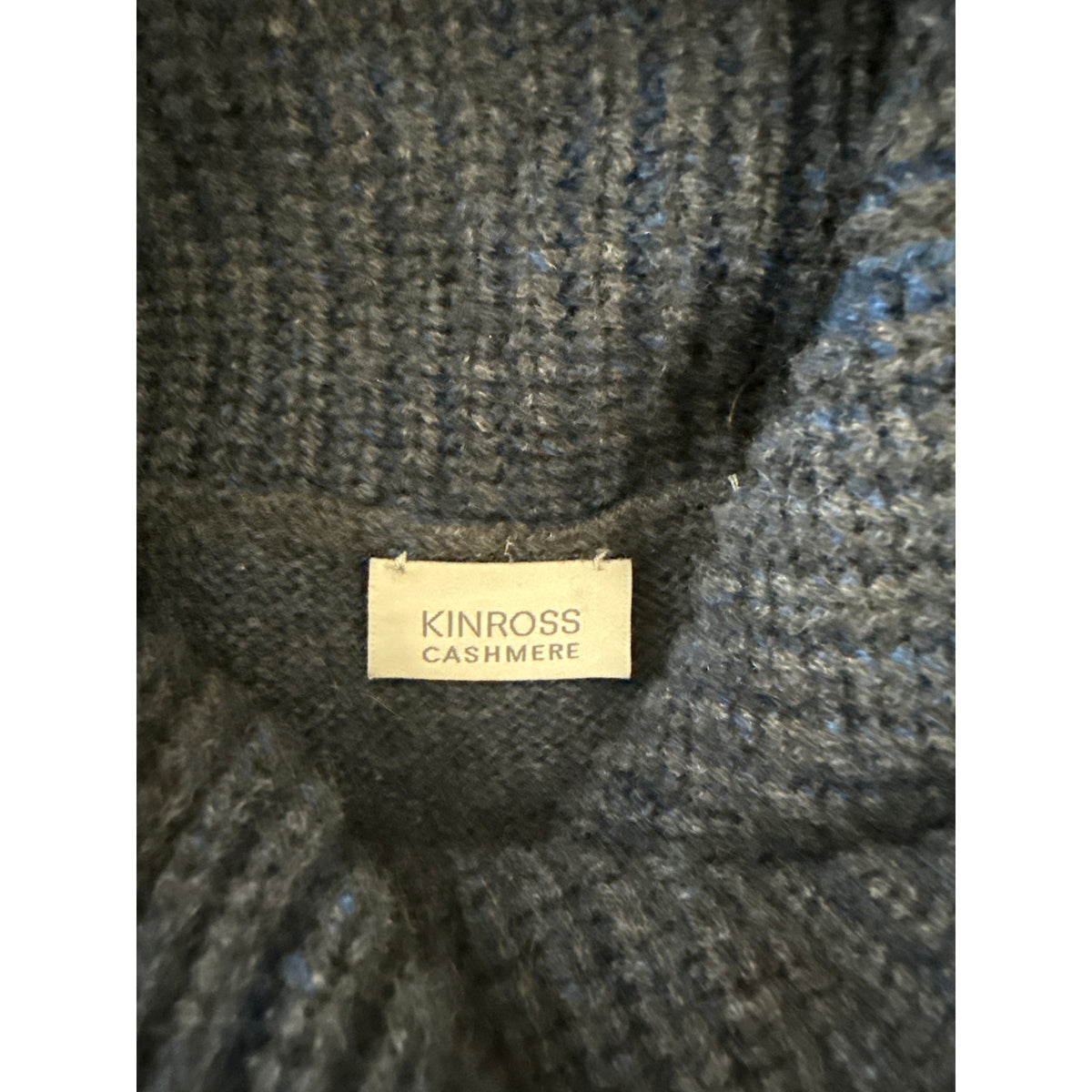 Kinross Blue and Gray 100% Cashmere Poncho One Size