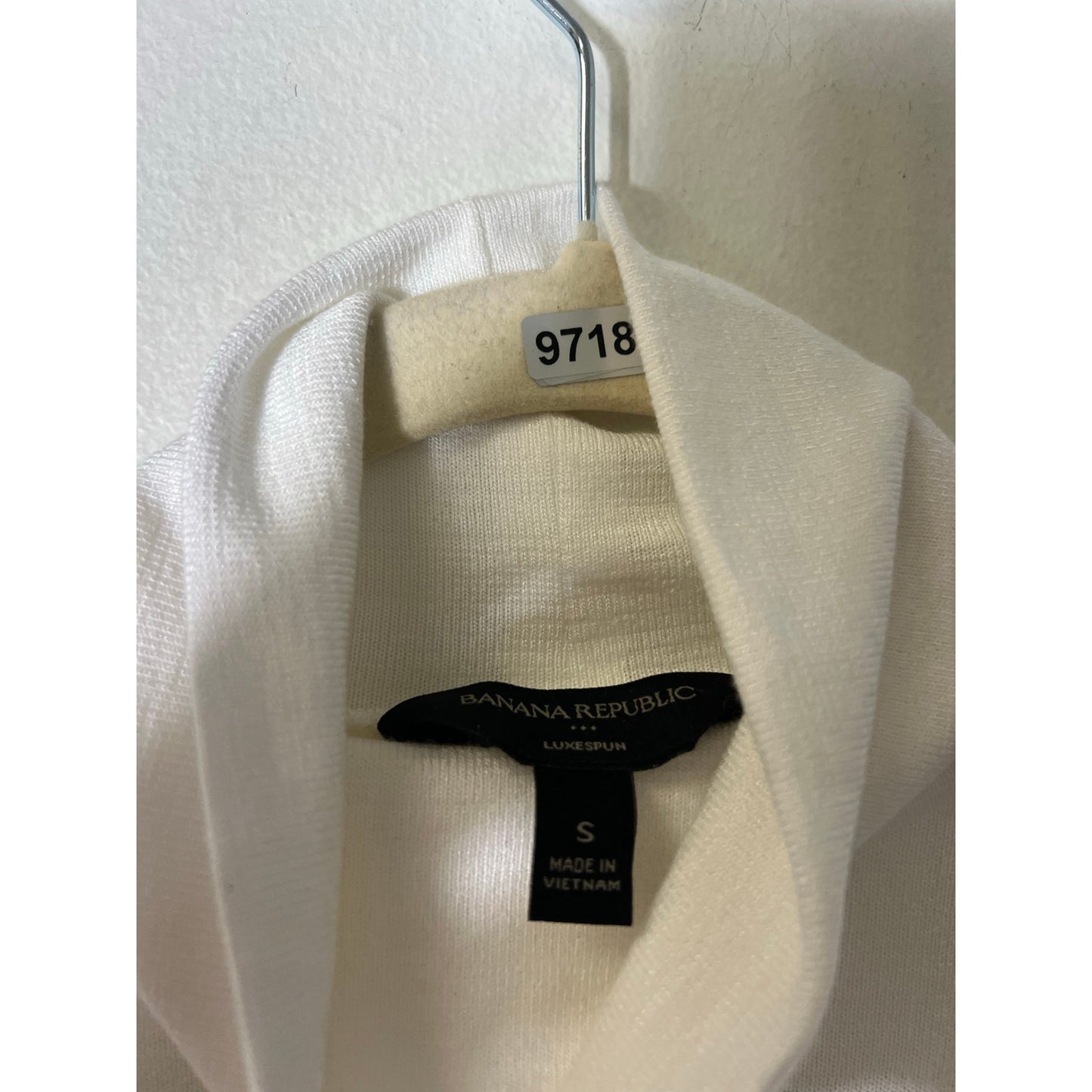 Banana Republic Off White Long Sleeve Mock Neck Shirt Sz S
