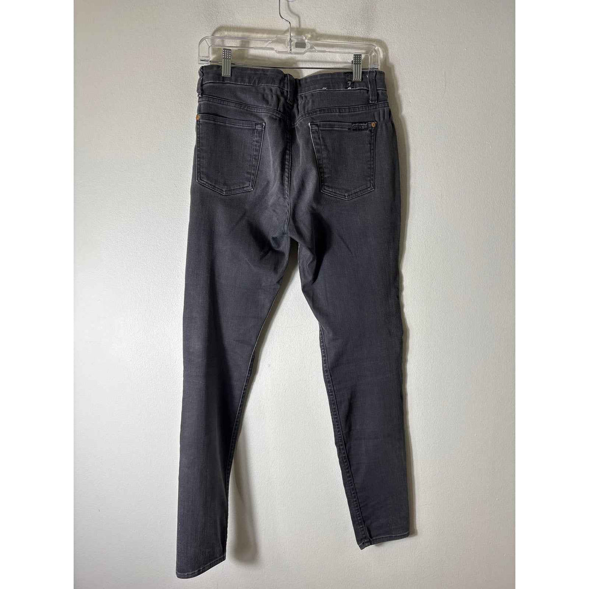 7 For All Mankind Black Vintage Wash HIgh Waist Skinny Jean Sz 30