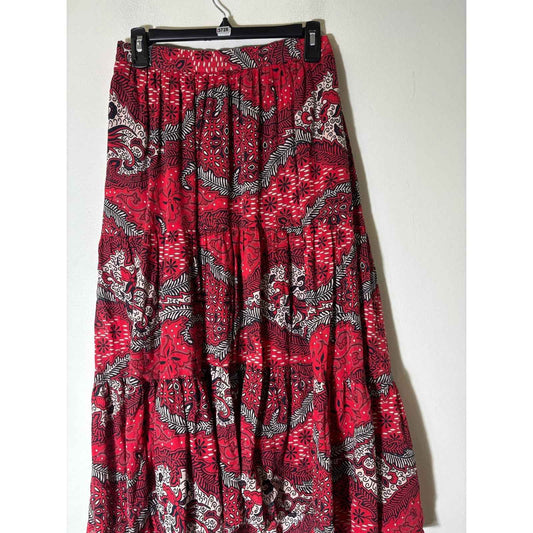 Xirena Red and Navy Maxi Skirt Sz S