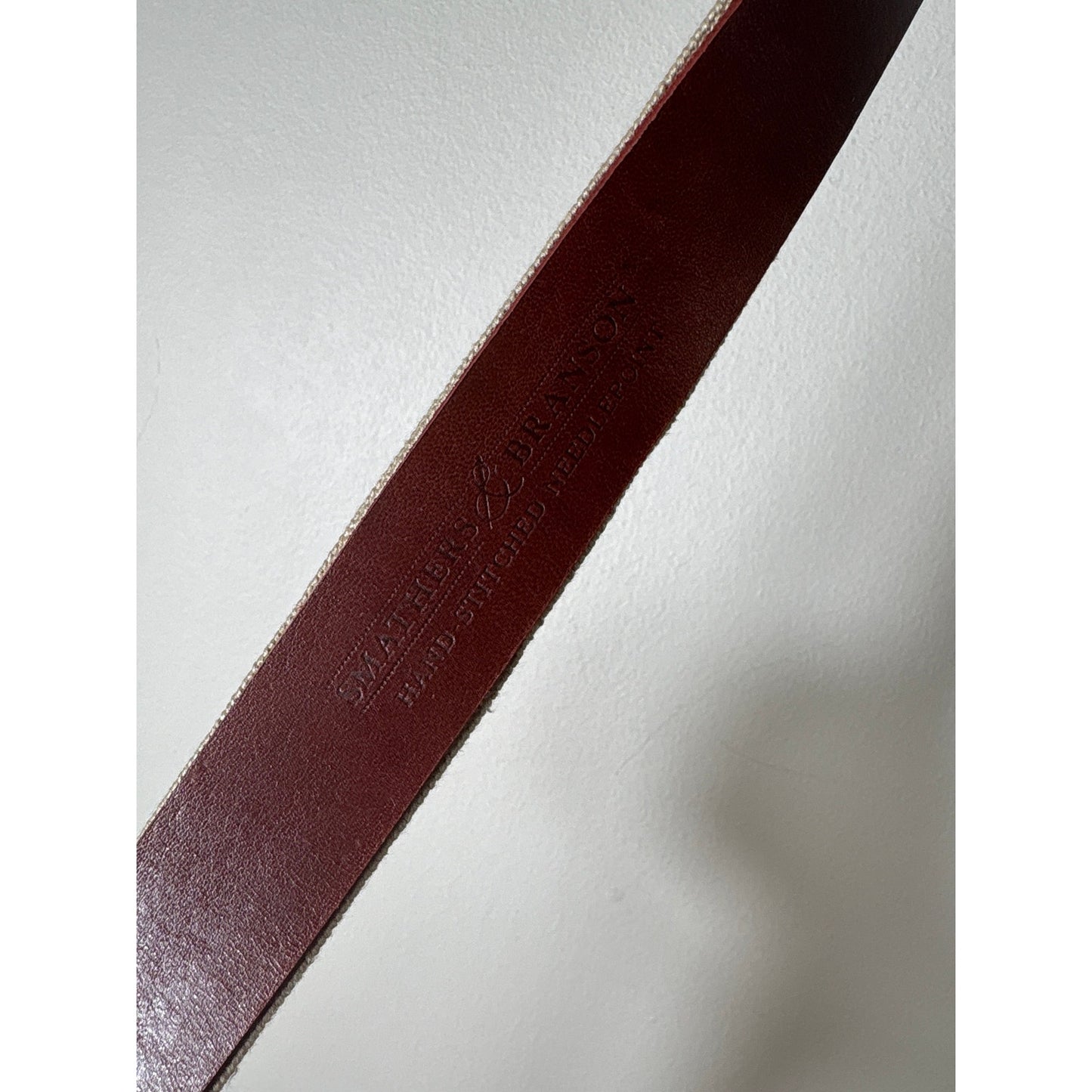 Mens Smathers and Branson Hand Stitched "A" Alabama Belt Sz 44