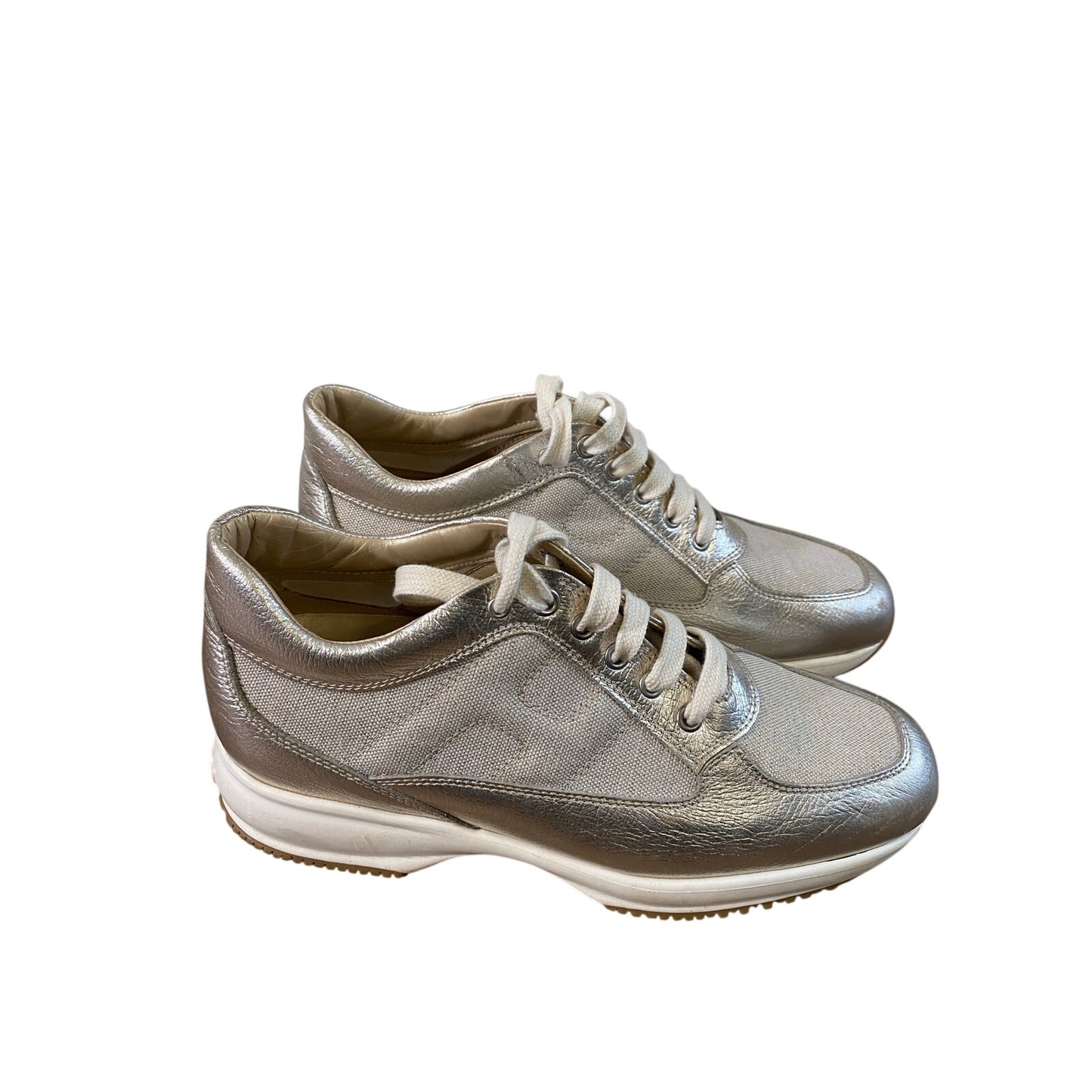Hoonan Gold Italian Platform Sneakers Sz 10