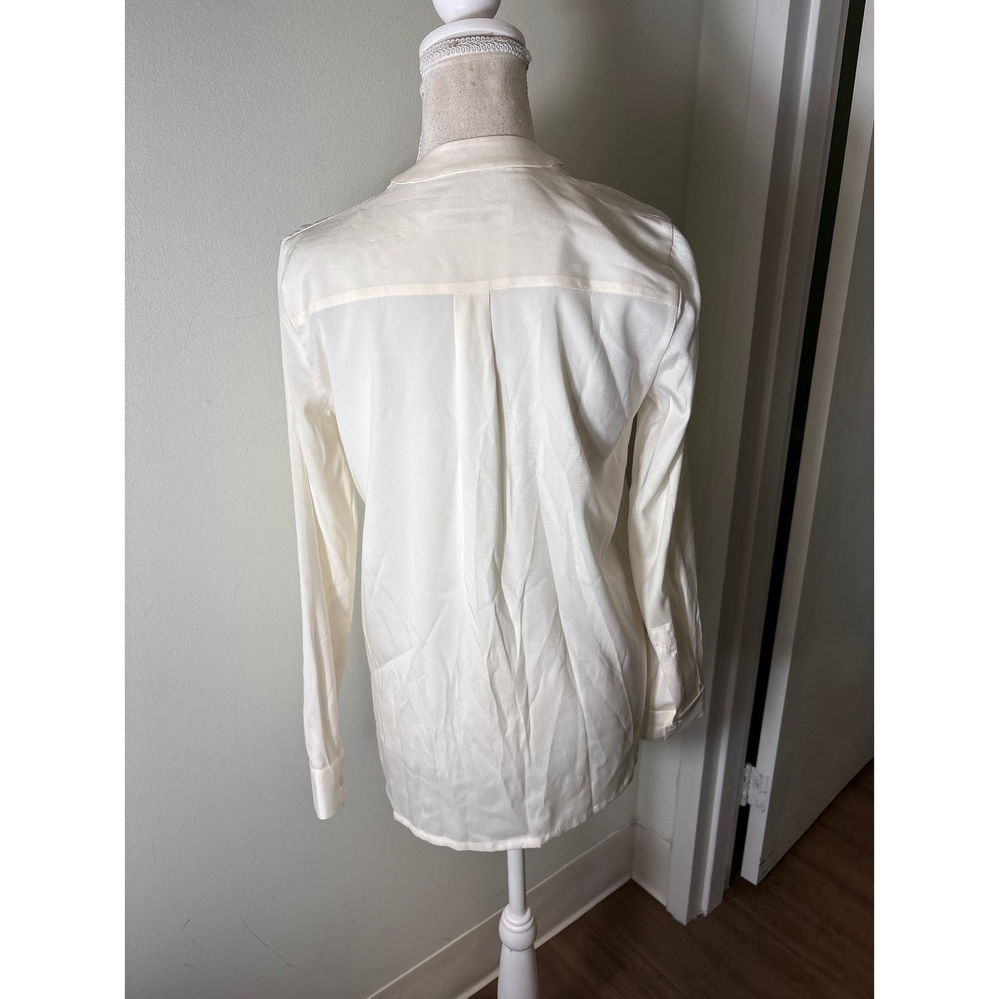 Amina Rubinacci Off White Long Sleeve Silk Tunic Style Top Sz 42