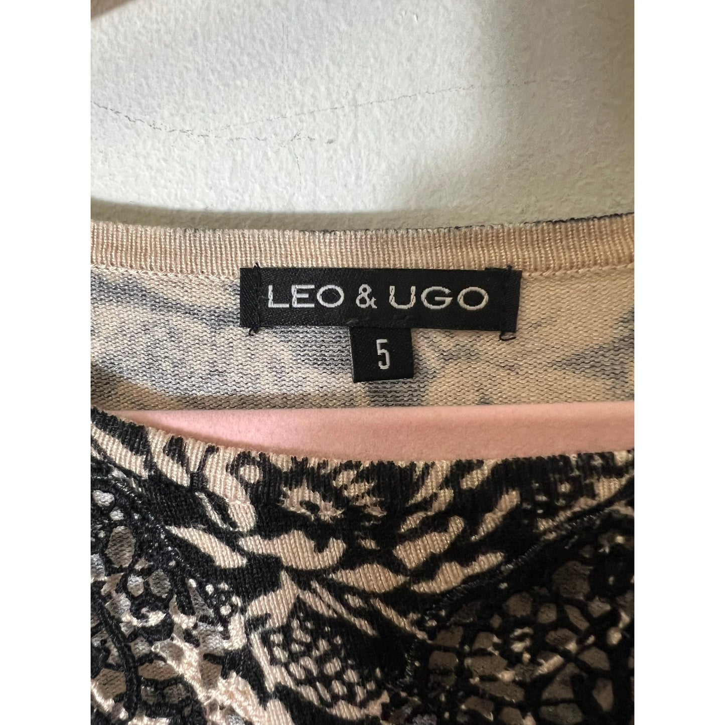 Leo & Ugo Floal Long Sleeve Knit Top Sz 5