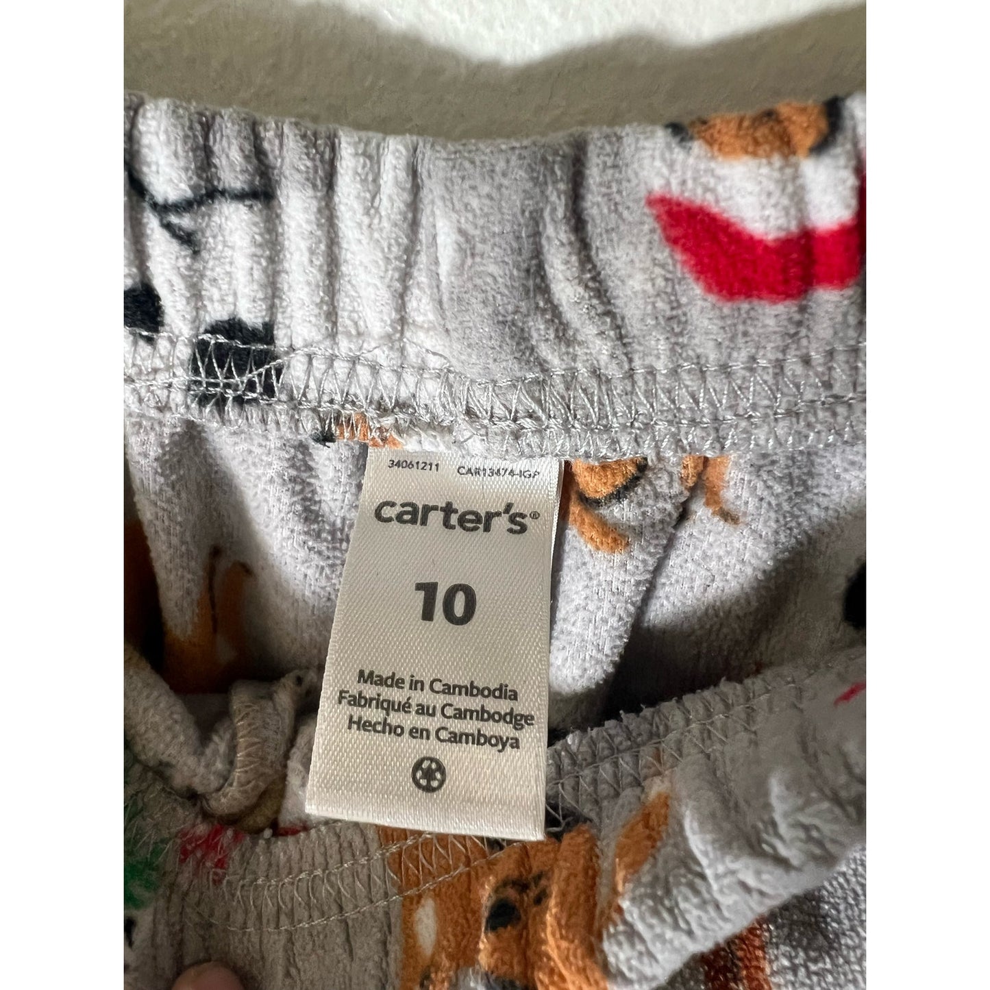 Kids Carter Brand grey fleece christmas pajama pants