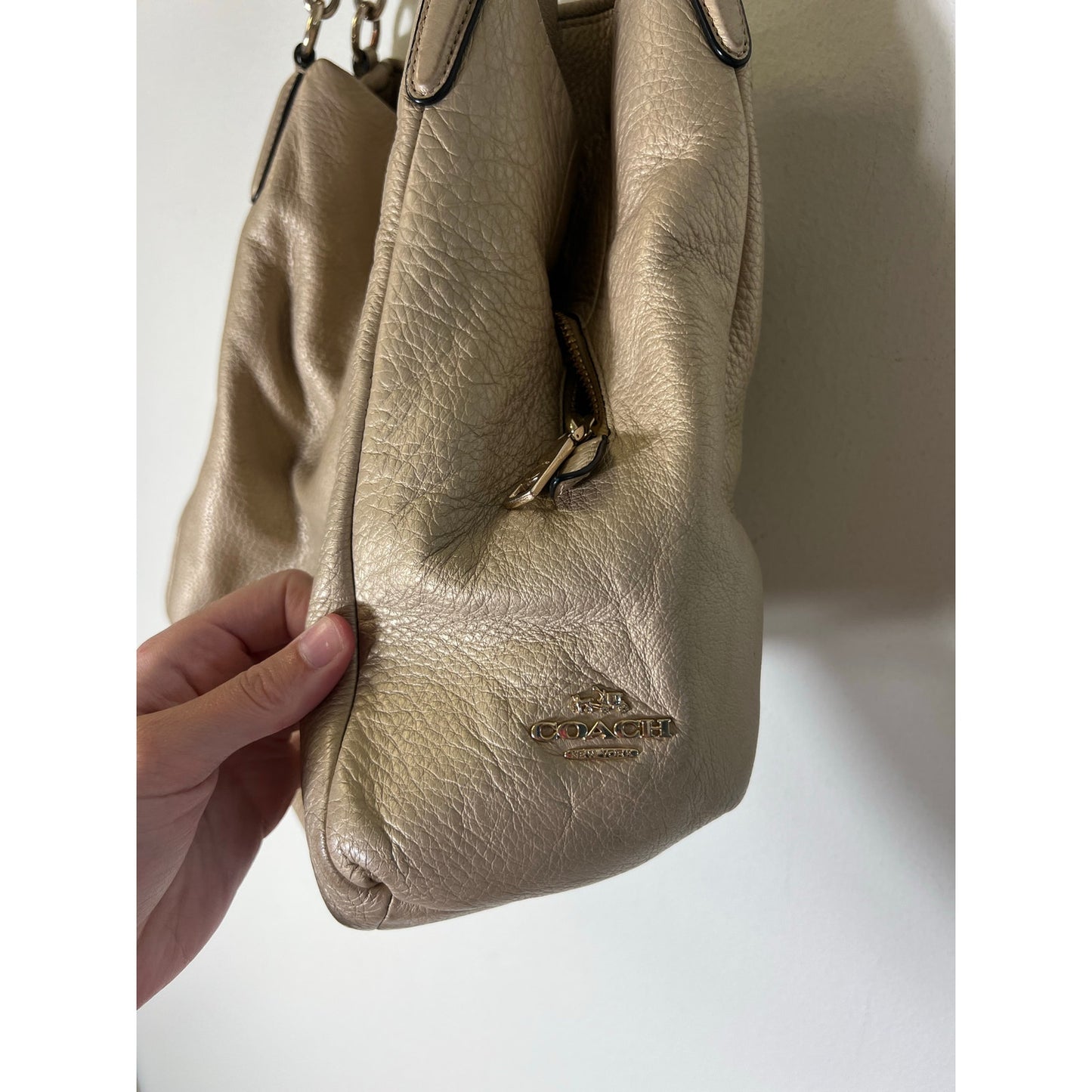 Coach Gold Leather Shoulder Bag