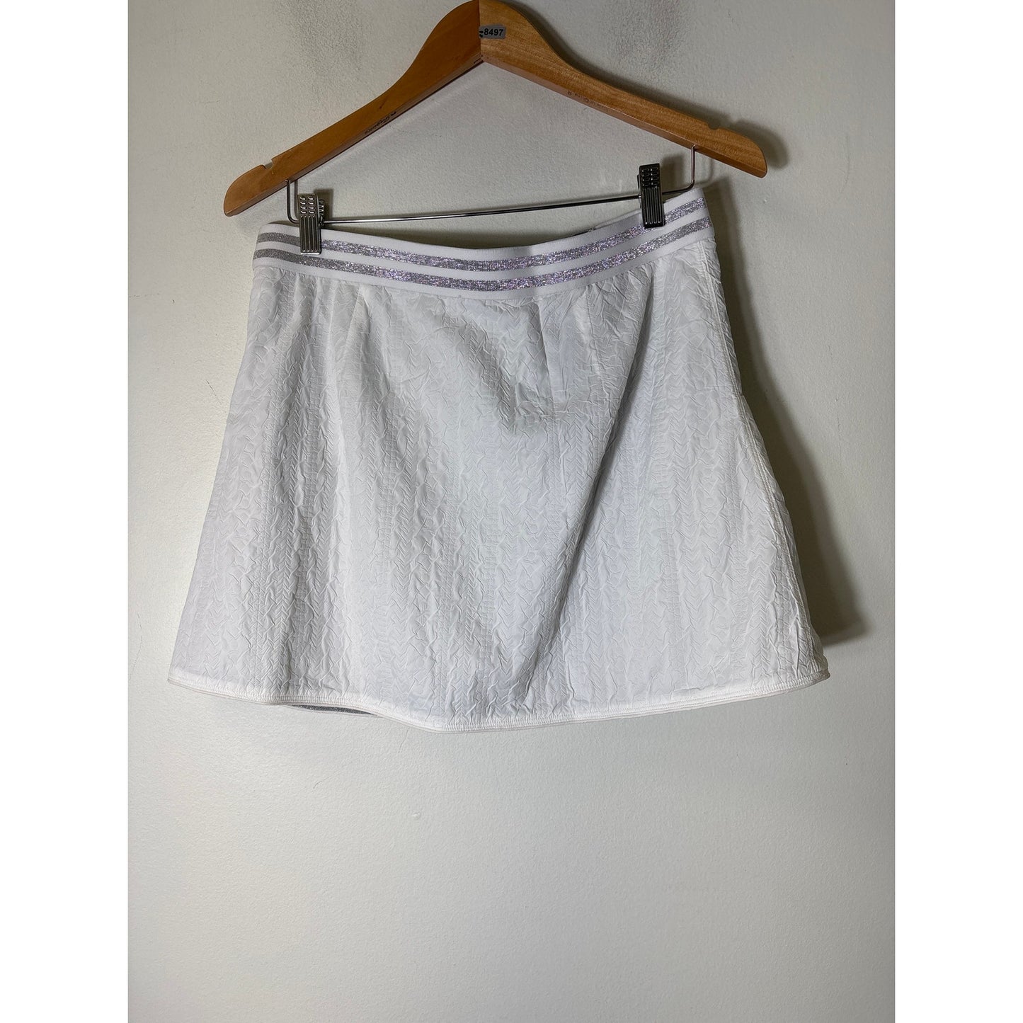 NWT Buru Silver and White Reversible Tennis Skirt Sz M