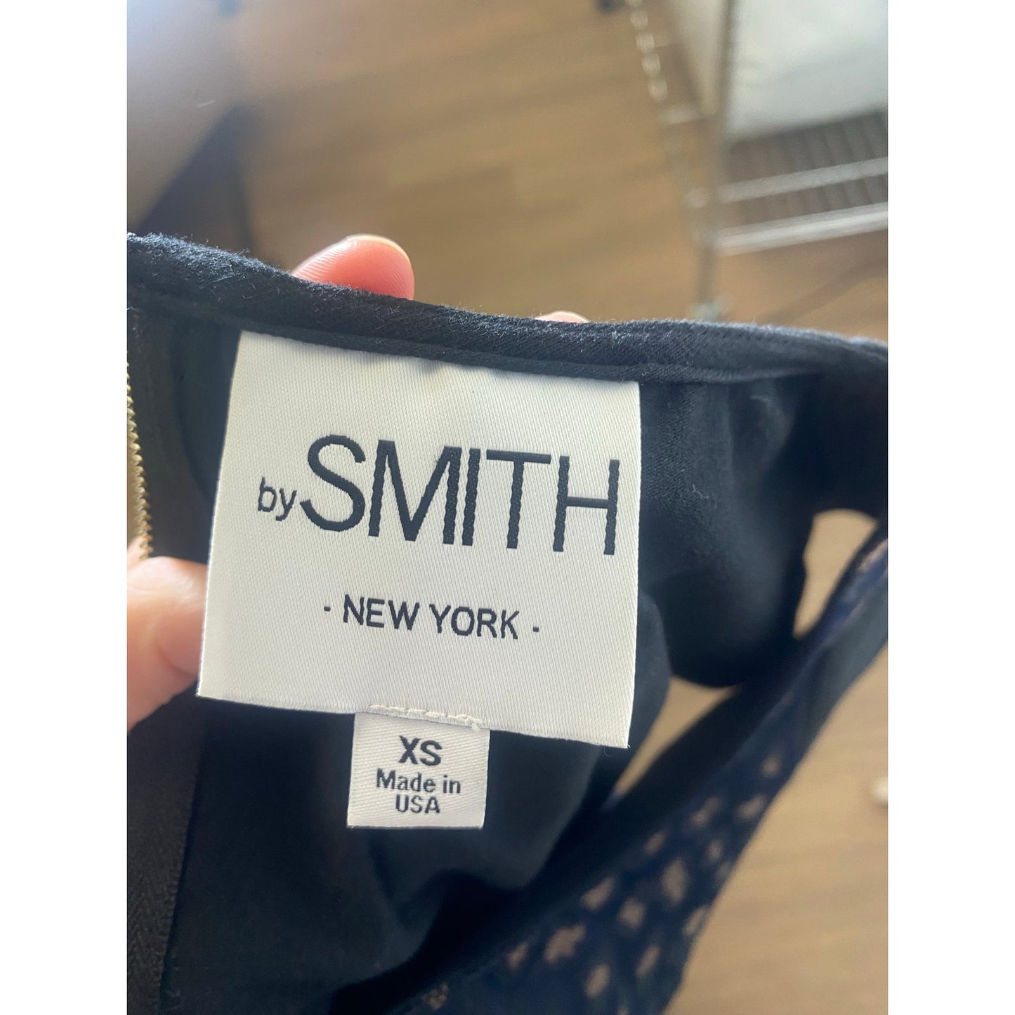 by Smith New York Navy Blue Cheetah Cap Sleeve Mixed Media Sz XS