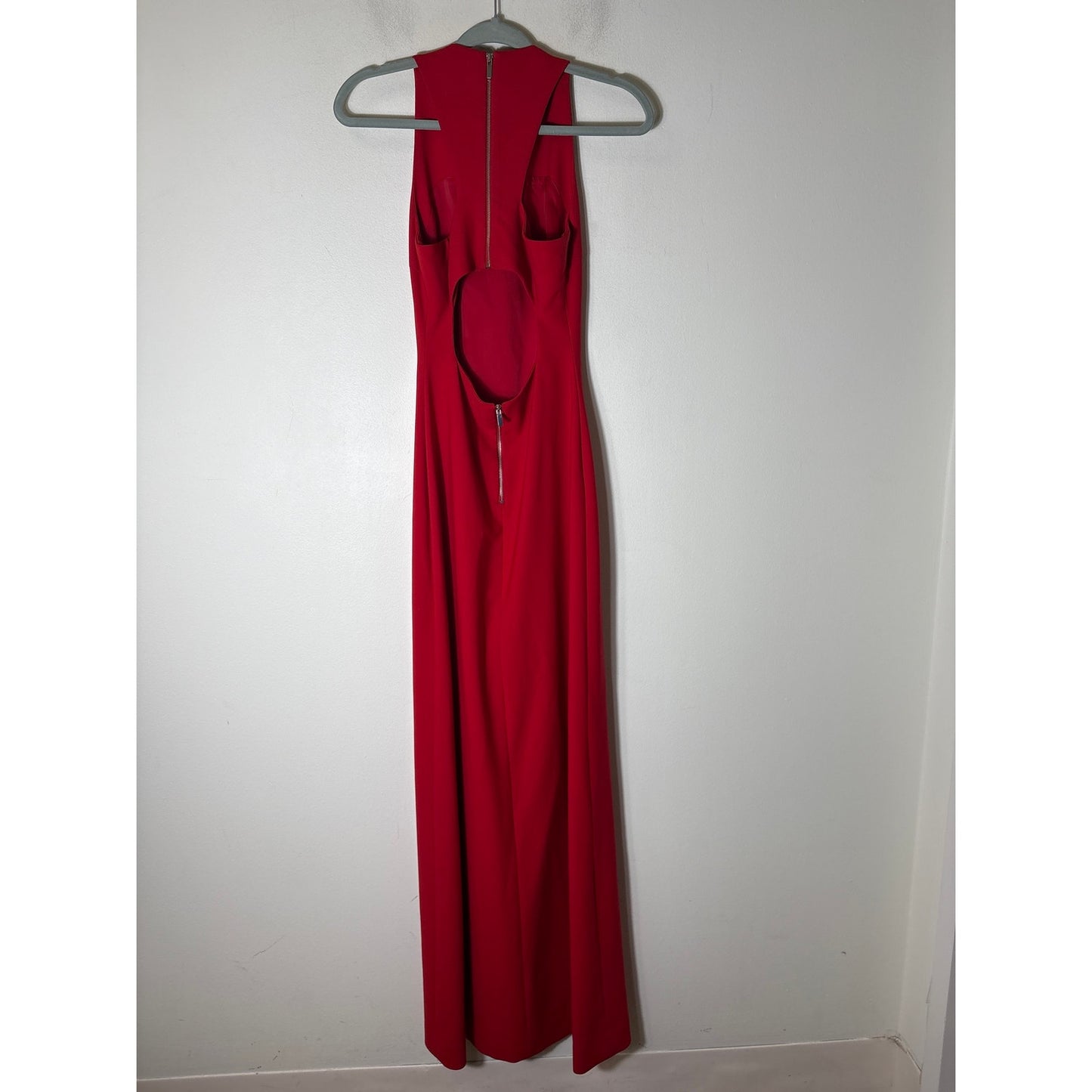 Elizabeth James Red Sleeveless Gown with Key Hole Back Sz O