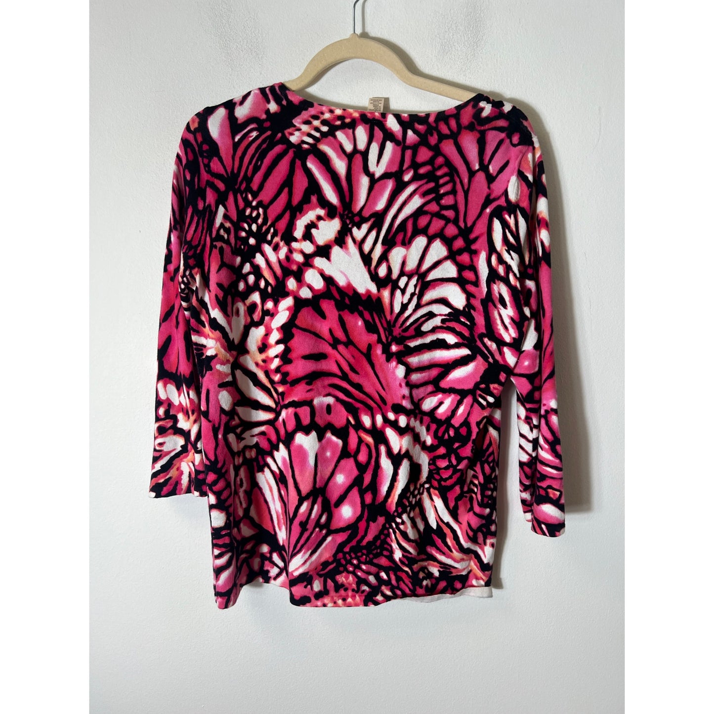Belford 3/4 Sleeve Pattern Knit Top Sz L