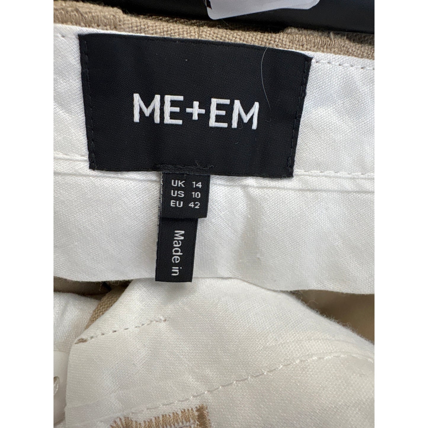 NWOT ME+EM Tan Straight Leg Ankle Pants Sz 14