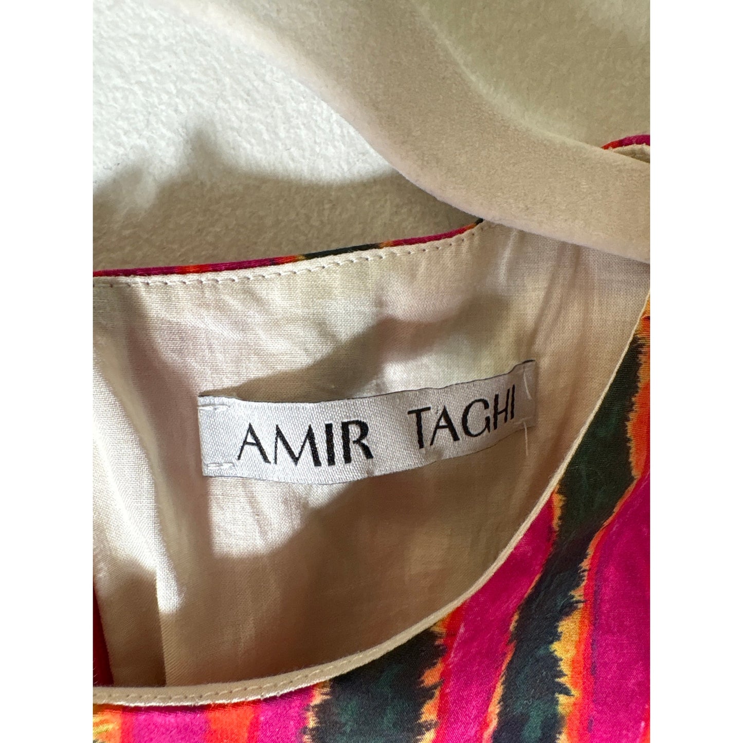 Amir Taghhi SPink Orange Green Sleeveless Sara Maxi Dress Sz 4