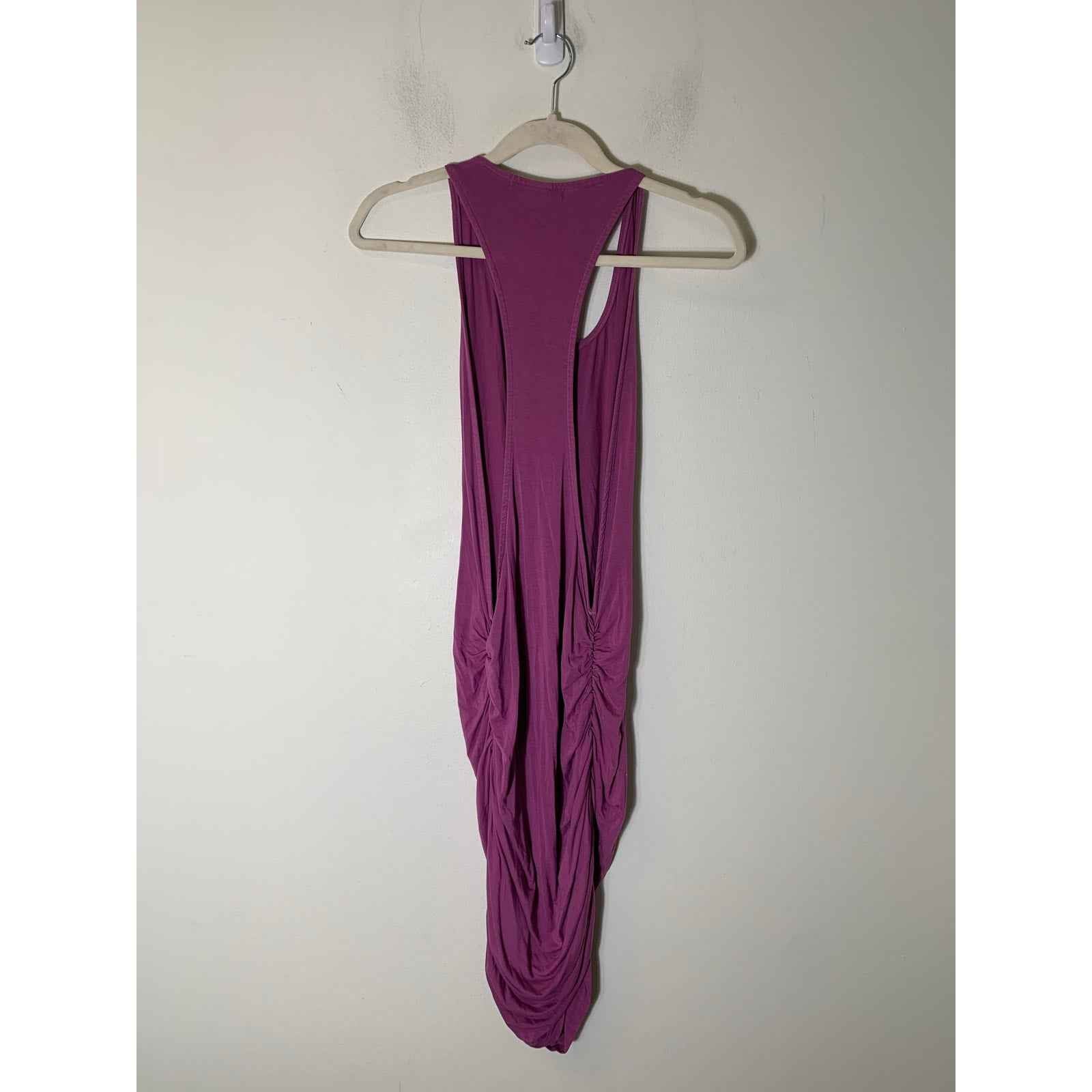 Young Fabulous and Broke Purple Sleeveless Ruched Body Con Midi Dress Sz S