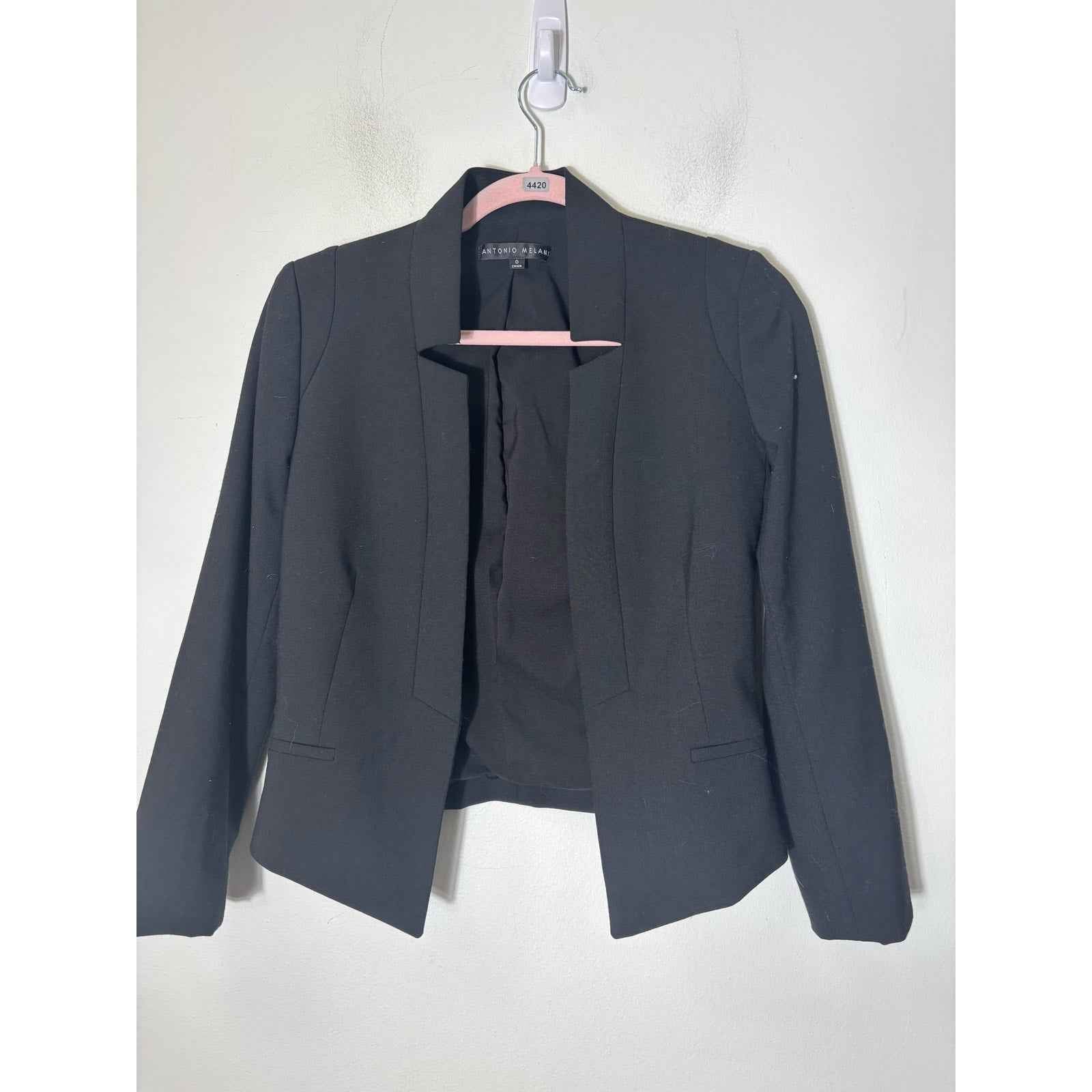 Antonio Melani Black Special Occasion Tuxedo Style Pants Suit Sz 0