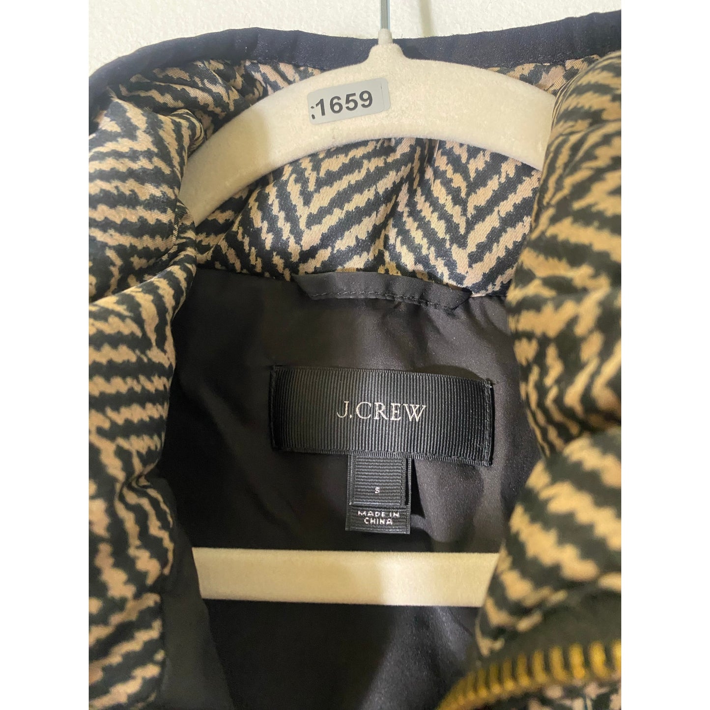 J. Crew Black White Sleeveless Puffer Jacket Sz S