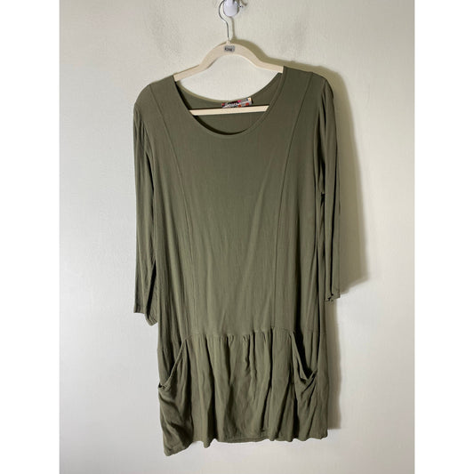 Joss and Florence Long sleeve green dress Sz L