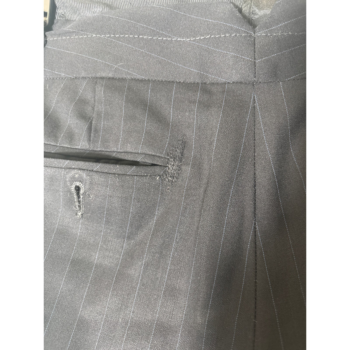 BCBG Black W Blue Pin Stripe Pants Sz 8