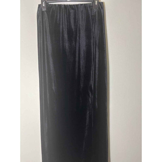 Alex Evenings Black Velour Long Special Occasion Skirt Sz S