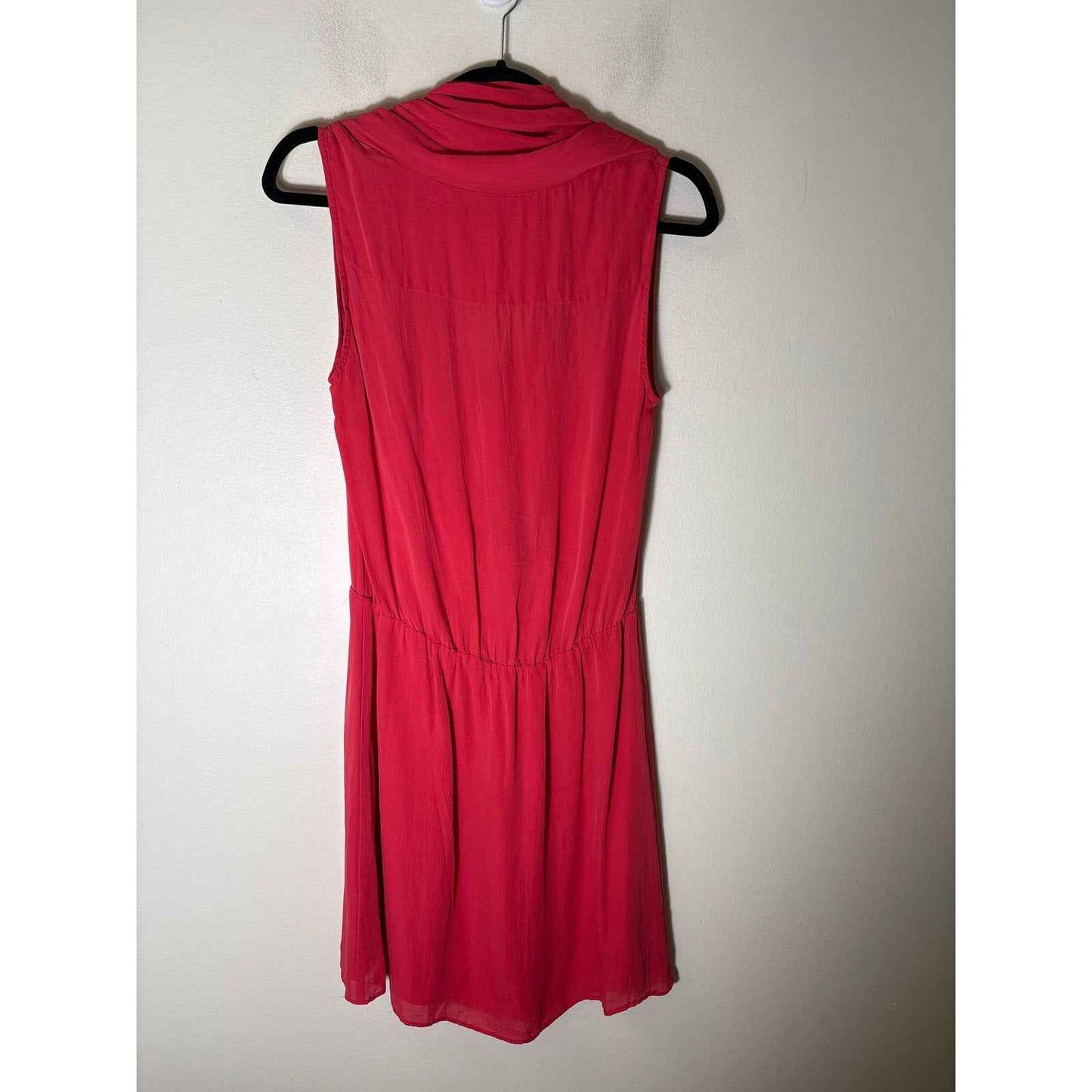 Parker Pinkish Red Sleeveless Knee Length Silk Dress Sz M