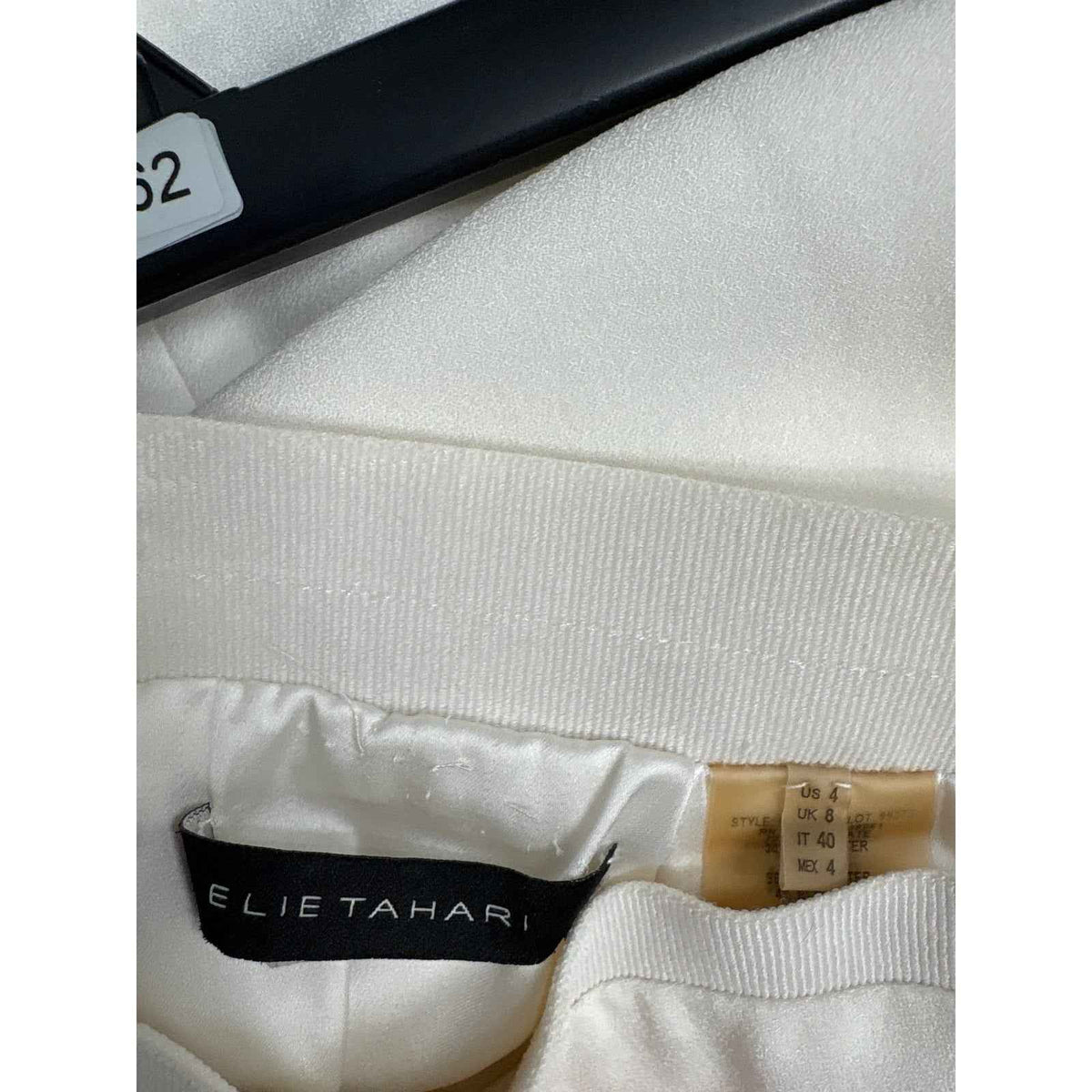 Elie Tahari Off White Back Zip Knee Length Pencil Skirt Sz 4